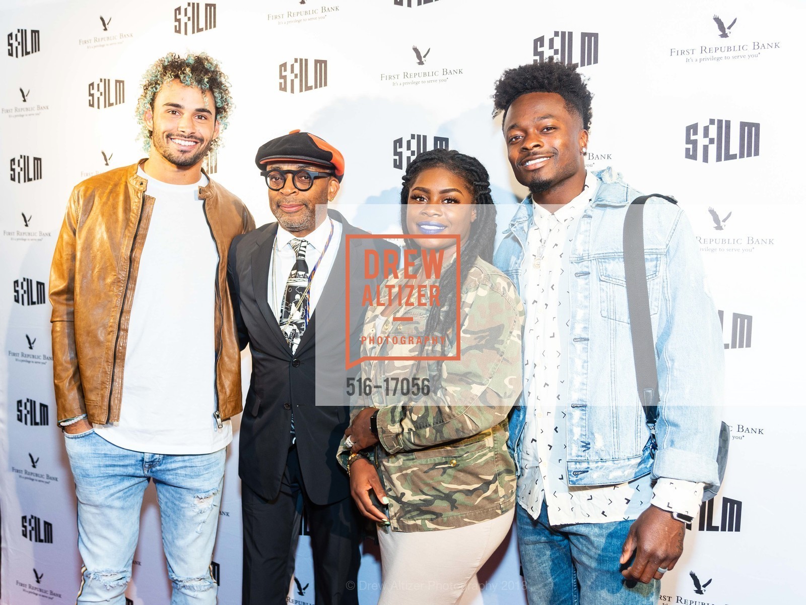 Dante Pettis, Spike Lee, Morgan Goodwin, Marquise Goodwin, A Tribute to SPIKE LEE: BlacKkKlansman Presented by SFFILM, Castro Theatre. 429 Castro Street, September 25th, 2018, Photo #516-17056 Dante Pettis, Spike Lee, Morgan Goodwin, Marquise Goodwin, Photo #516-17056