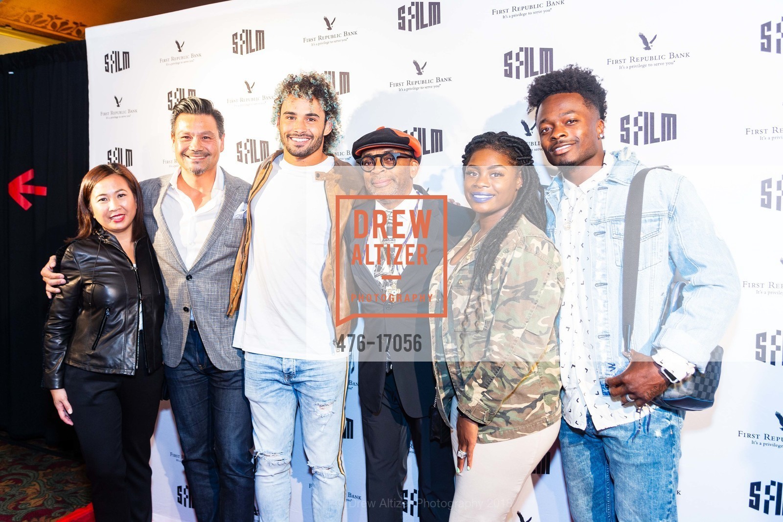 Pinky Abrenilla, Alex Mack, Dante Pettis, Spike Lee, Morgan Goodwin, Marquise Goodwin, A Tribute to SPIKE LEE: BlacKkKlansman Presented by SFFILM, Castro Theatre. 429 Castro Street, September 25th, 2018, Photo #476-17056 Pinky Abrenilla, Alex Mack, Dante Pettis, Spike Lee, Morgan Goodwin, Marquise Goodwin, Photo #476-17056
