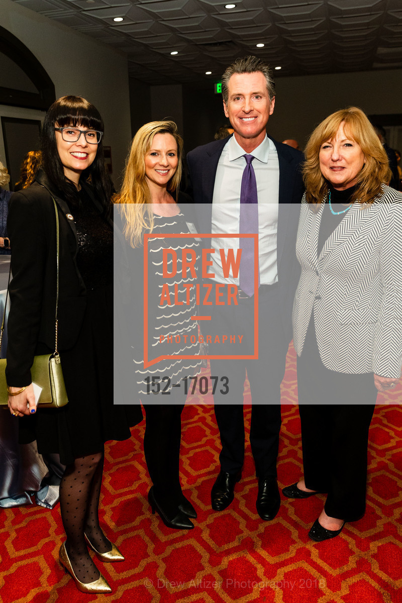 Lindsay Robinson, Lauren Fraser, Gavin Newsom, Cathie Bennett Warner, Gavin Newsom for Governor Dinner, Julia Morgan Ball Room, September 26th, 2018, Photo #152-17073 Lindsay Robinson, Lauren Fraser, Gavin Newsom, Cathie Bennett Warner, Photo #152-17073