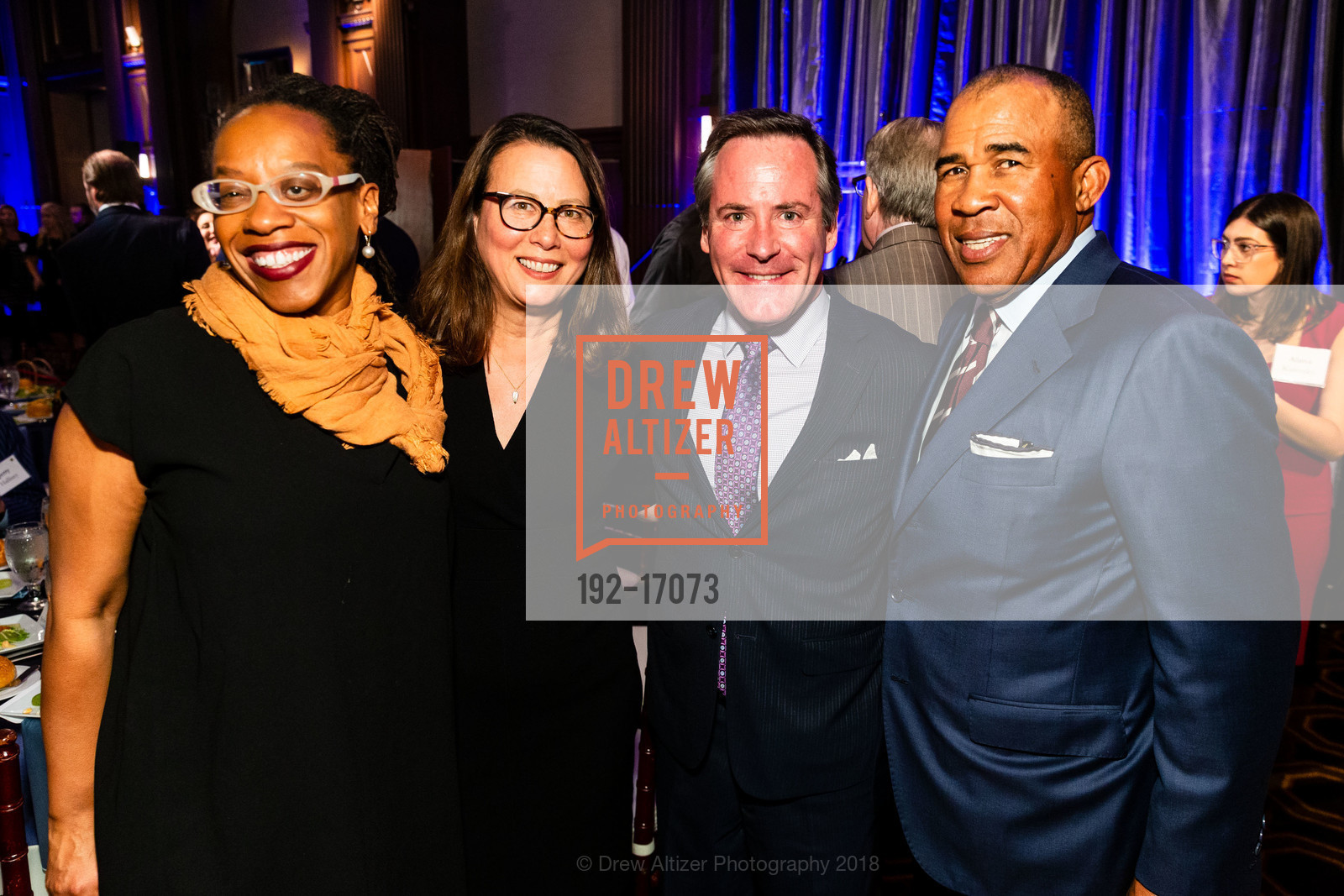 Betsy Berros, Letitia Simon, Christopher Berros, Wayne Jordan, Gavin Newsom for Governor Dinner, Julia Morgan Ball Room, September 26th, 2018, Photo #192-17073 Betsy Berros, Letitia Simon, Christopher Berros, Wayne Jordan, Photo #192-17073