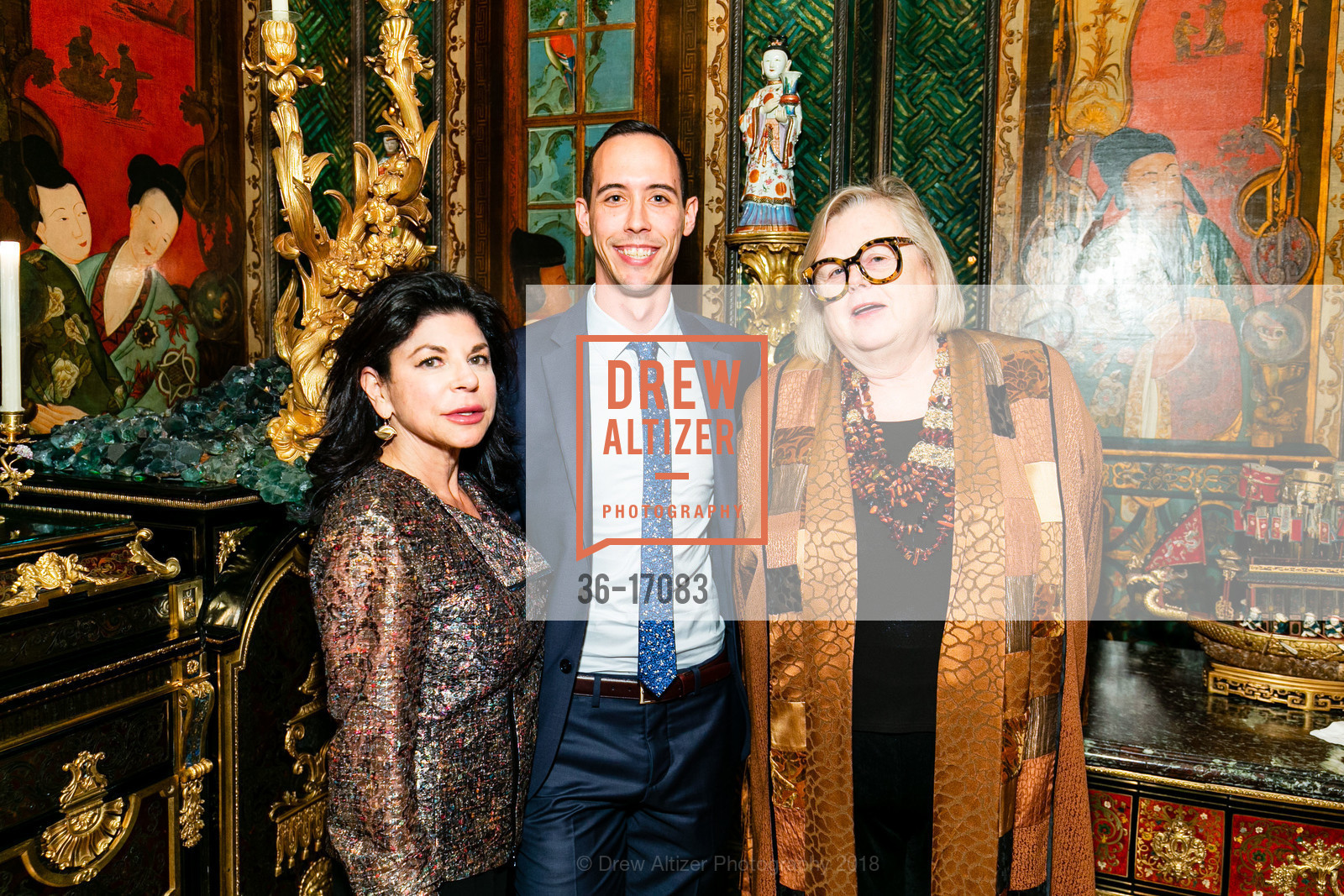 Deborah Mann, Michael Ryan, Donna Miller Casey, Gordon and Ann Getty Host ARCS Foundation, Private Residence, September 27th, 2018, Photo #36-17083 Deborah Mann, Michael Ryan, Donna Miller Casey, Photo #36-17083
