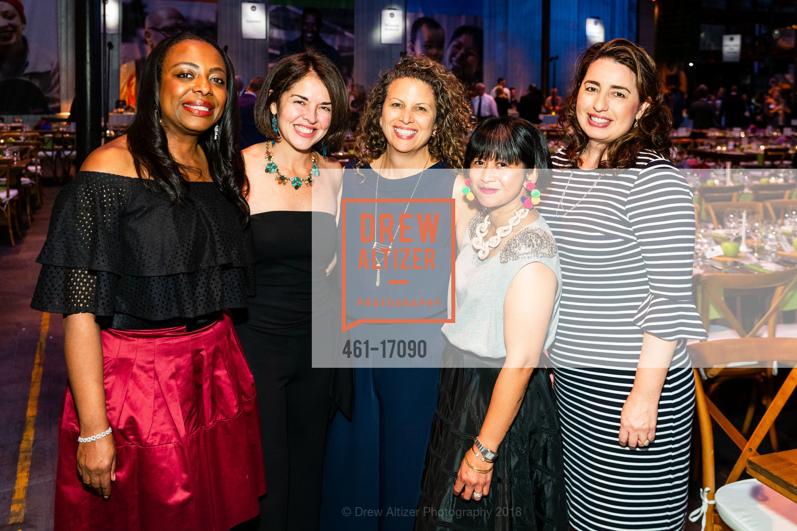 Collette Jones Whitcliff, Johanna Calabria, Marcy Lynn, Inne Soemartono, Eva Favila, One Big Table 2018, SF-Marin Food Bank. 900 Pennsylvania Ave, San Francisco, CA 94107, September 29th, 2018, Photo #461-17090 Collette Jones Whitcliff, Johanna Calabria, Marcy Lynn, Inne Soemartono, Eva Favila, Photo #461-17090