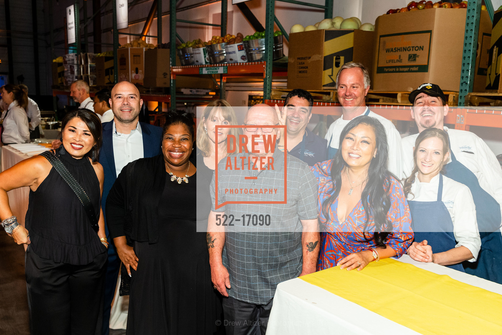 Diane Wilcenski, Chuck Steib, Minnette Simmons, Debbie Ahmadi, Mike Bartell, Rich Troyani, Parke Ulrich, Meesun Boice, Kyle Beebe, One Big Table 2018, SF-Marin Food Bank. 900 Pennsylvania Ave, San Francisco, CA 94107, September 29th, 2018, Photo #522-17090 Diane Wilcenski, Chuck Steib, Minnette Simmons, Debbie Ahmadi, Mike Bartell, Rich Troyani, Parke Ulrich, Meesun Boice, Kyle Beebe, Photo #522-17090