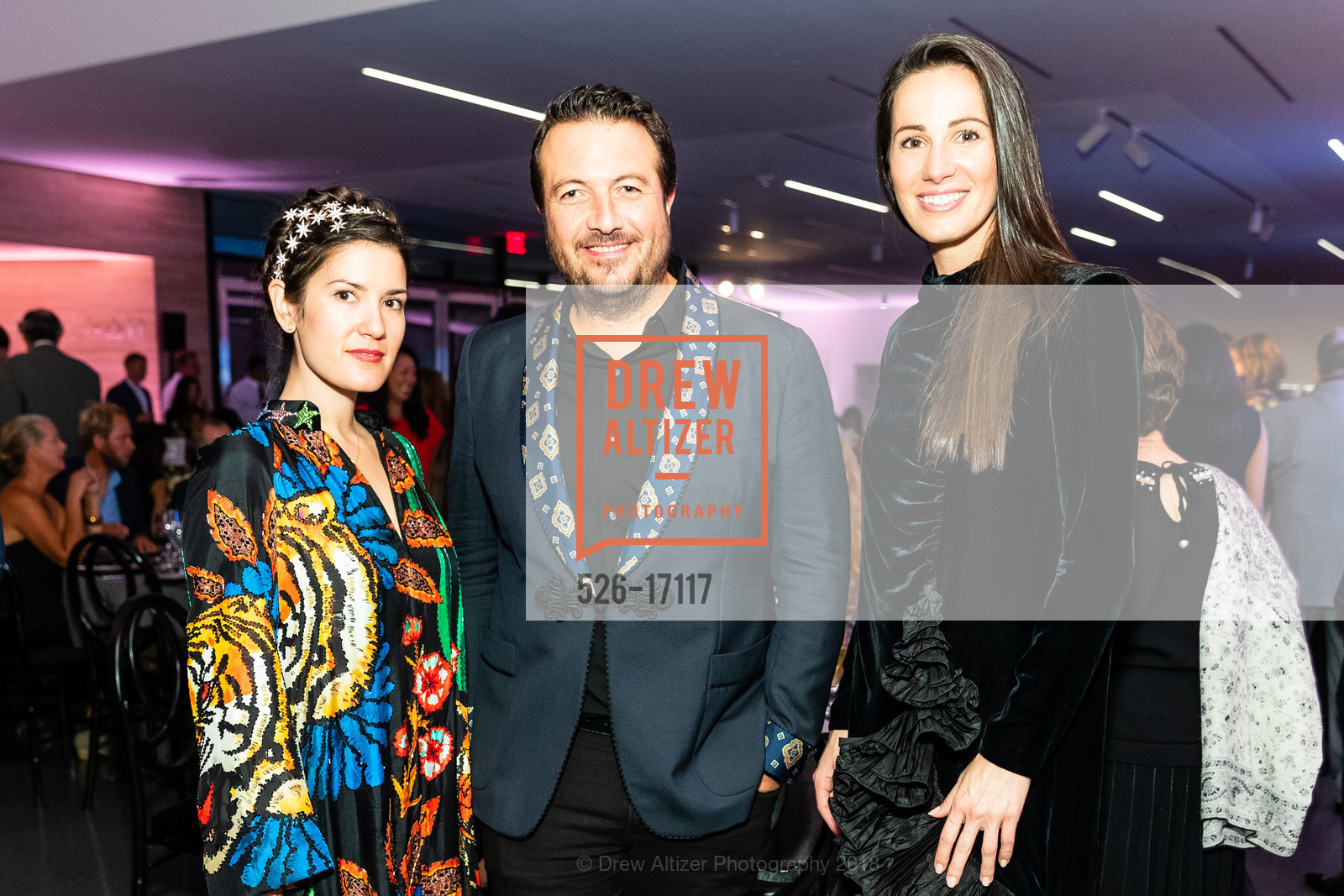 Jayde Fish, Franck Grandidier, Ana Mirkovic, SFMOMA Contemporary Vision Award 2018 Honoring Kara Walker, SFMOMA. 151 Third St, San Francisco, October 3rd, 2018, Photo #526-17117 Jayde Fish, Franck Grandidier, Ana Mirkovic, Photo #526-17117
