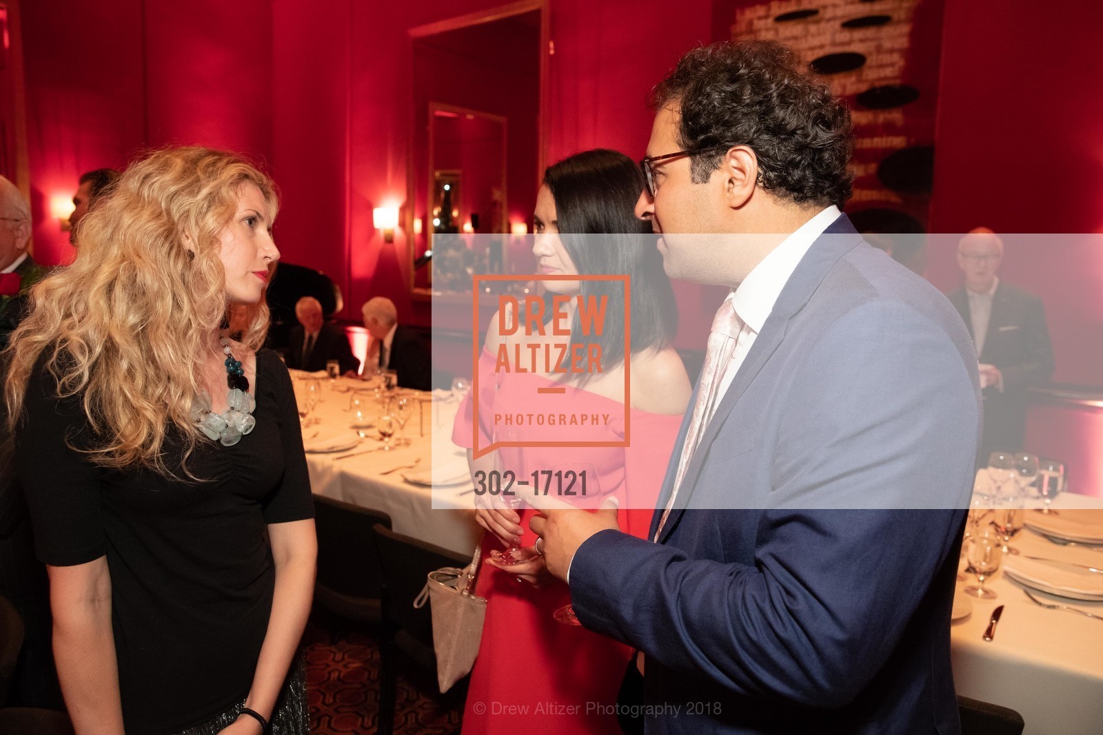 Jenna Wolf, Laura Nicorescu, Leo Hussain, SF Opera Dinner to Celebrtate TOSCA Opening Night, San Francisco Opera, October 3rd, 2018, Photo #302-17121 Jenna Wolf, Laura Nicorescu, Leo Hussain, Photo #302-17121