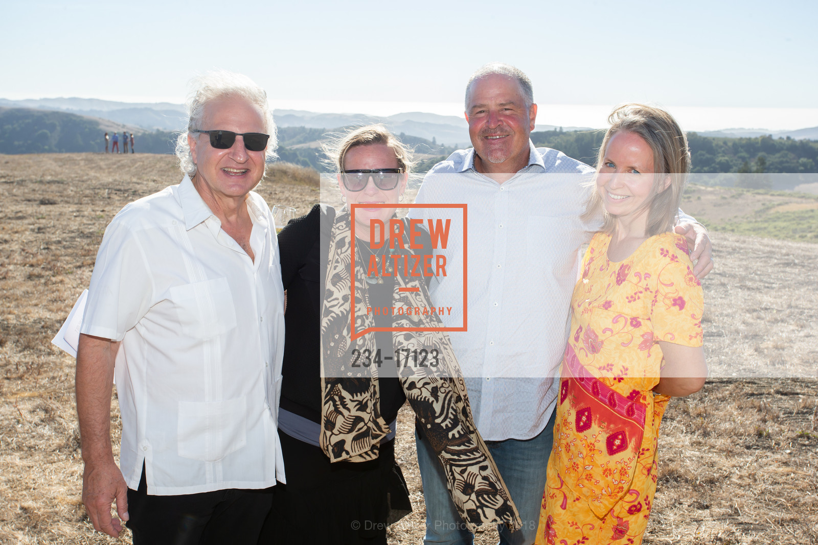 Dale Djerassi, Melissa Oliveira, Joe Oliveira, Alex MacDowell, Artful Harvest Benefit 2018 at Djerassi Resident Artists Program, Djerassi Resident Artists Program. 2325 Bear Gulch Road, October 7th, 2018, Photo #234-17123 Dale Djerassi, Melissa Oliveira, Joe Oliveira, Alex MacDowell, Photo #234-17123