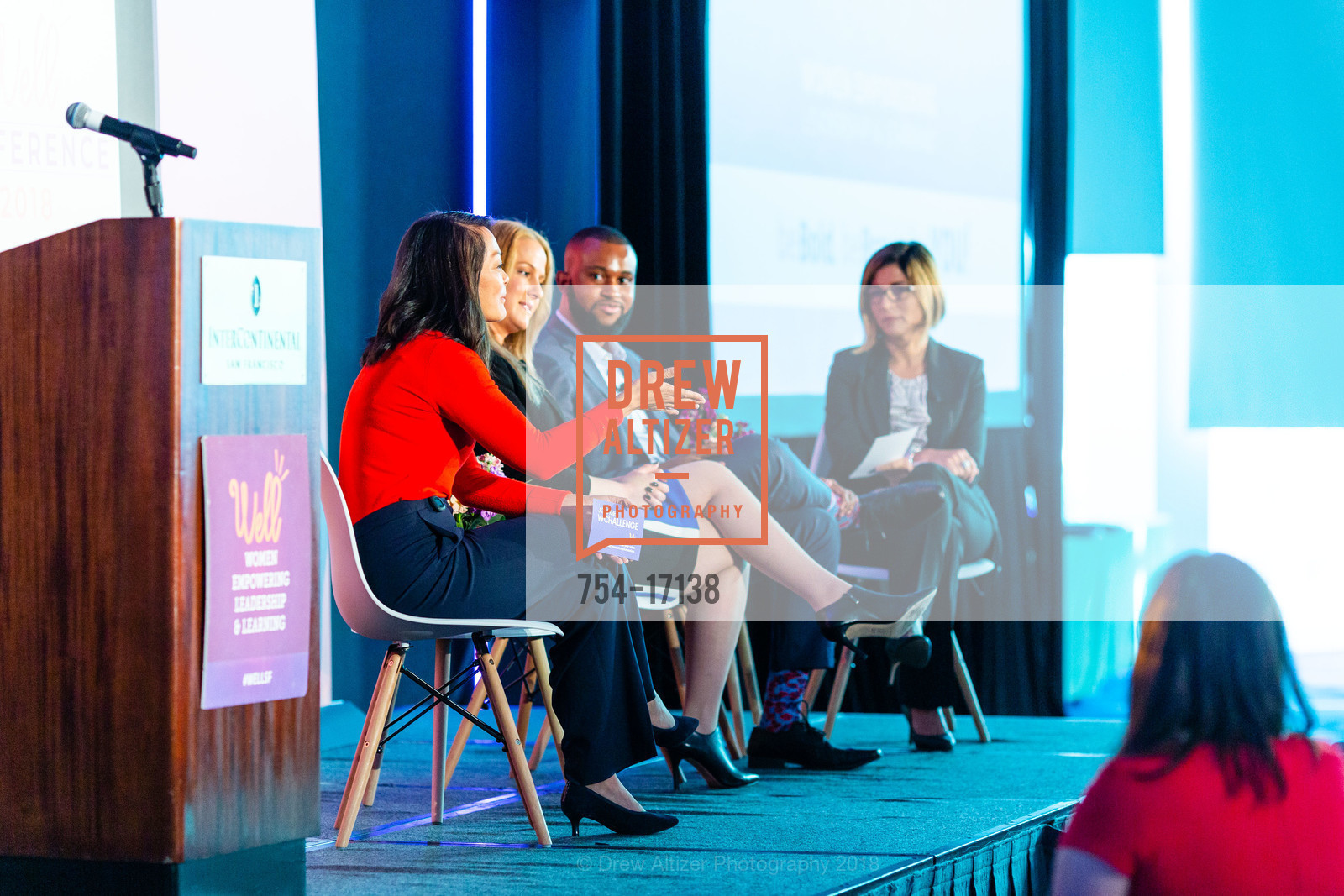 Carmen Chu, Claire Farley, Orlando White, Julie Rosendahl, WELL Conference: Be Bold, Be Brave, Be YOU presented by the San Francisco Chamber of Commerce, Intercontinental Hotel, October 5th, 2018, Photo #754-17138 Carmen Chu, Claire Farley, Orlando White, Julie Rosendahl, Photo #754-17138
