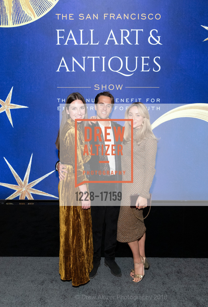 Justine Macfee, Daniel Darling, Sophie Darling, The San Francisco Fall Art & Antiques Show Opening Nigh Preview Gala, Festival Pavilion, Fort Mason Center for Arts & Culture, October 10th, 2018, Photo #1228-17159 Justine Macfee, Daniel Darling, Sophie Darling, Photo #1228-17159
