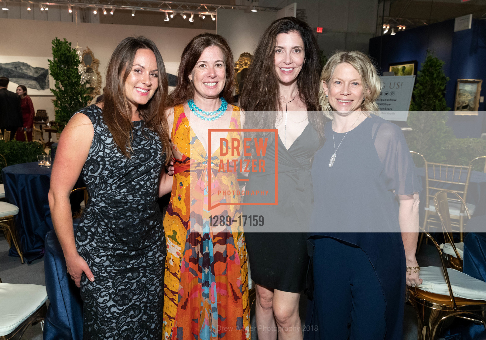 Jackie Devins, Meghan Conroy, Letitia Kim, Ariane Trimuschat, The San Francisco Fall Art & Antiques Show Opening Nigh Preview Gala, Festival Pavilion, Fort Mason Center for Arts & Culture, October 10th, 2018, Photo #1289-17159 Jackie Devins, Meghan Conroy, Letitia Kim, Ariane Trimuschat, Photo #1289-17159