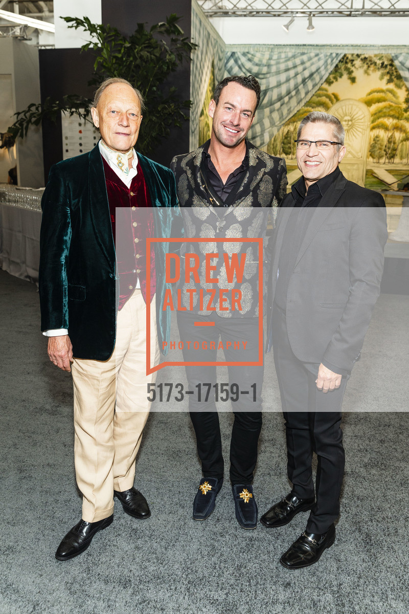 Claud Gurney, Jarrod Baumann, James Hunter, The San Francisco Fall Art & Antiques Show Opening Nigh Preview Gala, Festival Pavilion, Fort Mason Center for Arts & Culture, October 10th, 2018, Photo #5173-17159-1 Claud Gurney, Jarrod Baumann, James Hunter, Photo #5173-17159-1