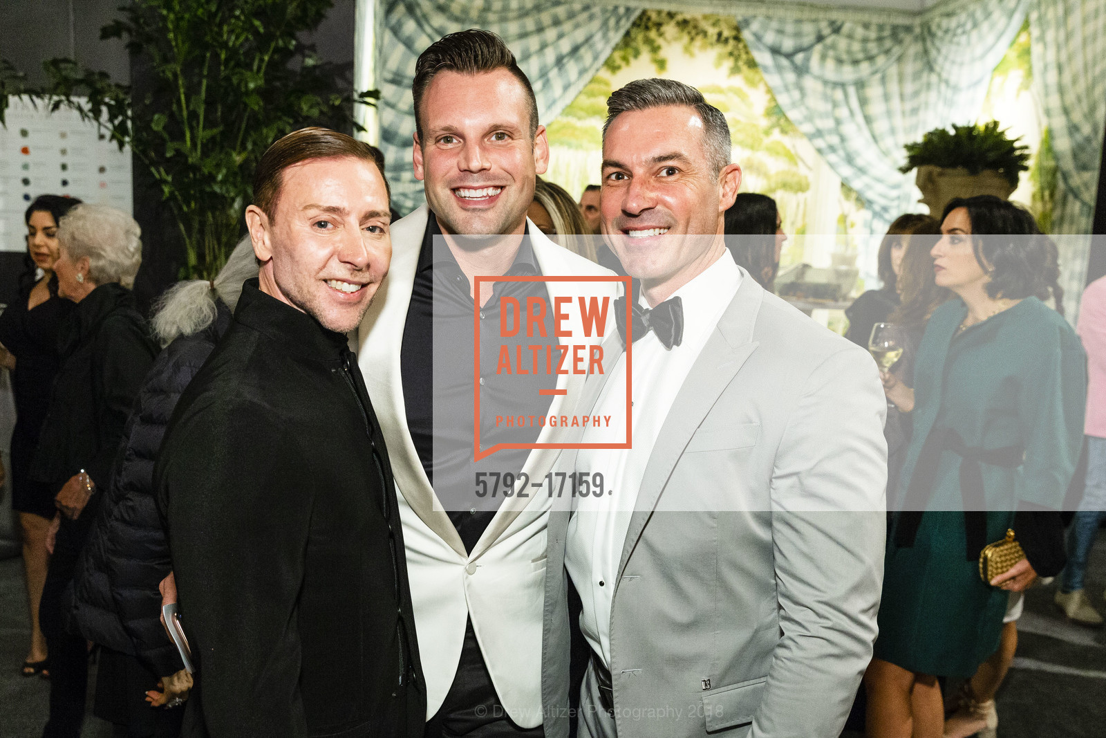 Mark Rhoades, Joshua Morgan, Jerome Molles, The San Francisco Fall Art & Antiques Show Opening Nigh Preview Gala, Festival Pavilion, Fort Mason Center for Arts & Culture, October 10th, 2018, Photo #5792-17159 Mark Rhoades, Joshua Morgan, Jerome Molles, Photo #5792-17159