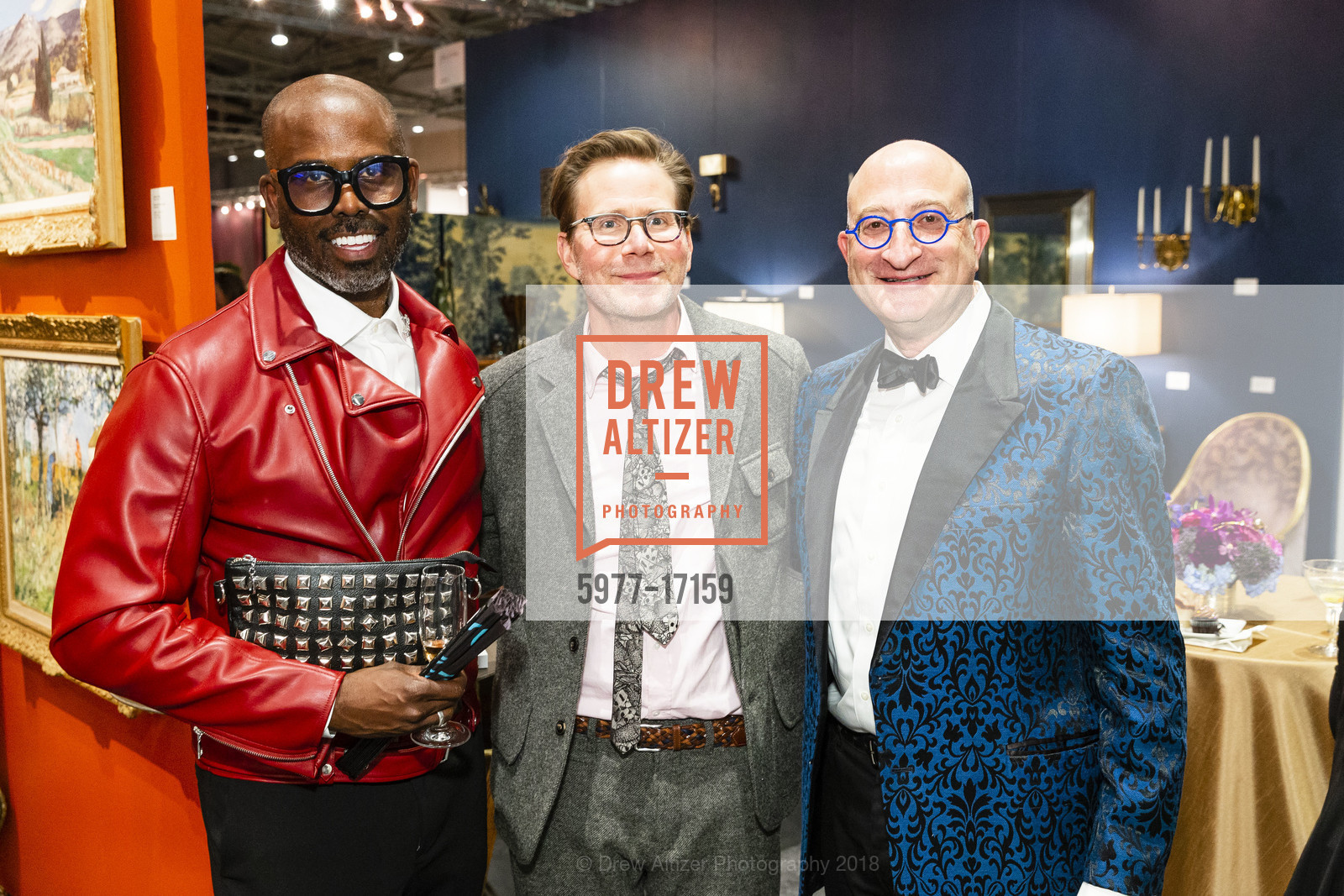 Eric Collins, Kevin Grawey, Alan Deal, The San Francisco Fall Art & Antiques Show Opening Nigh Preview Gala, Festival Pavilion, Fort Mason Center for Arts & Culture, October 10th, 2018, Photo #5977-17159 Eric Collins, Kevin Grawey, Alan Deal, Photo #5977-17159