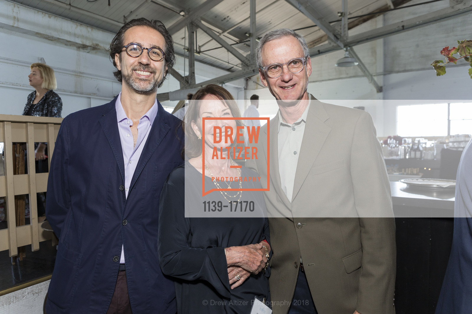 Alessio De Francesca, Elisa Stancil, David Whiteside, ICAA Designer Saturday Lunch and Lecture Honoring Charlotte Moss, Fort Mason, Mezzanine, October 13th, 2018, Photo #1139-17170 Alessio De Francesca, Elisa Stancil, David Whiteside, Photo #1139-17170