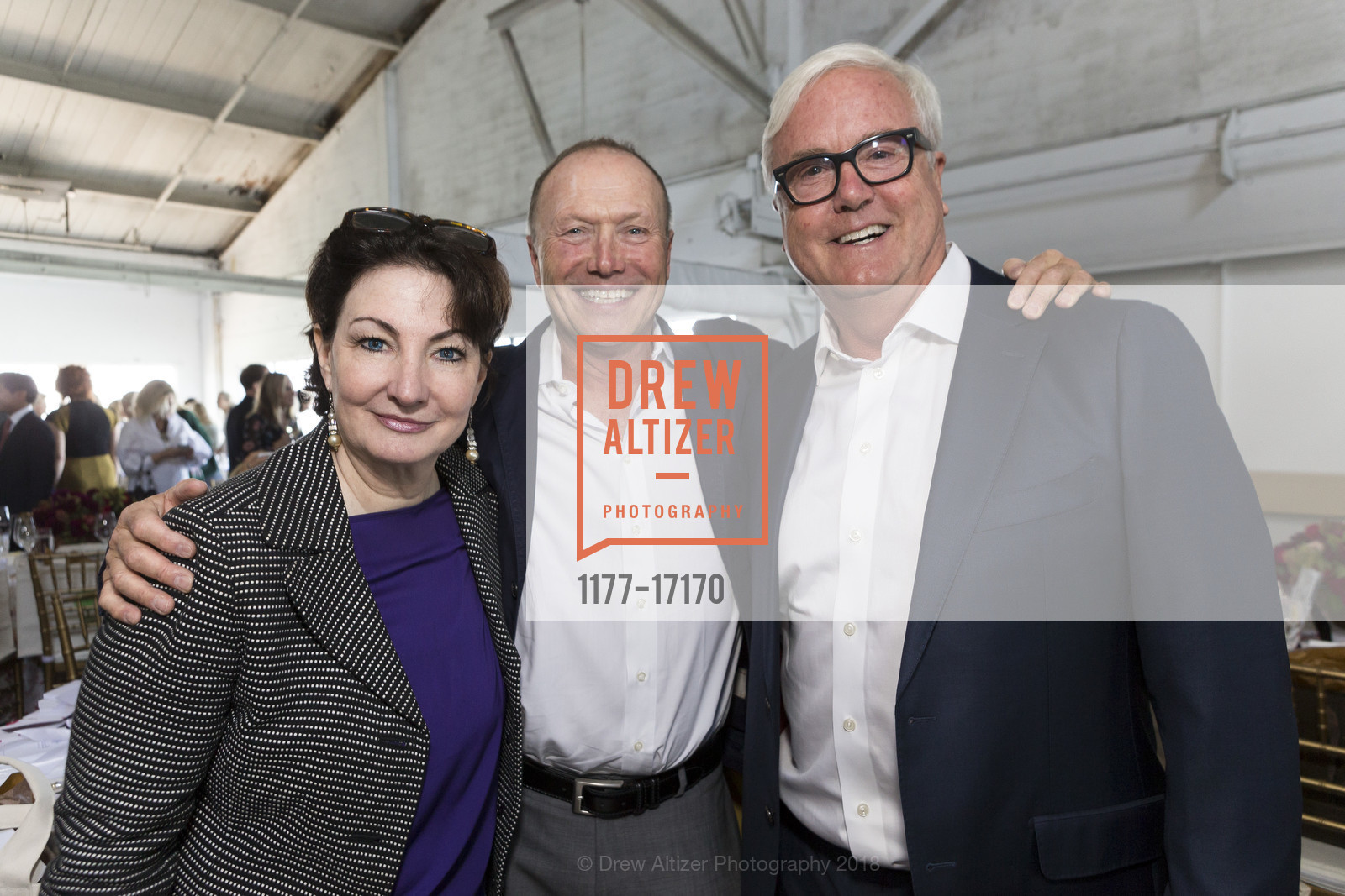 Stephanie Kolkka, Tom O'Connor, Barry Johnson, ICAA Designer Saturday Lunch and Lecture Honoring Charlotte Moss, Fort Mason, Mezzanine, October 13th, 2018, Photo #1177-17170 Stephanie Kolkka, Tom O'Connor, Barry Johnson, Photo #1177-17170
