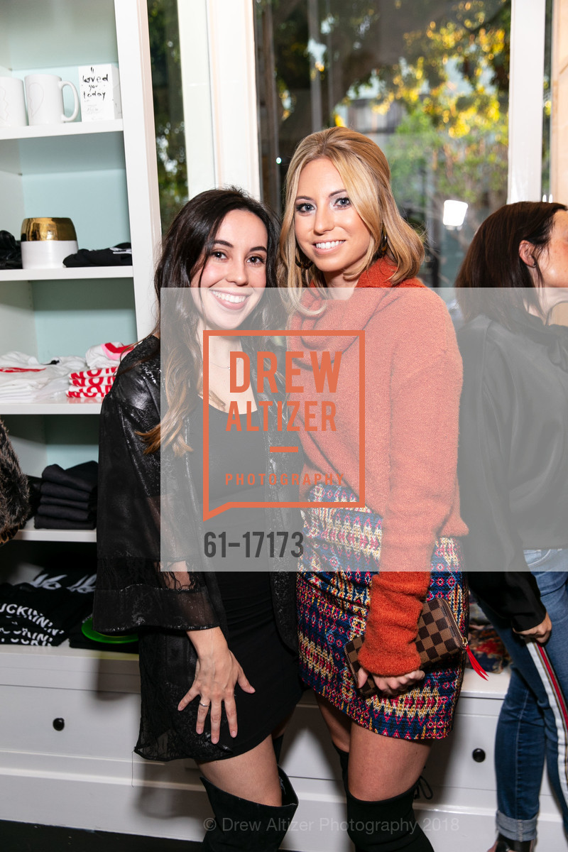 Cailin McCarry, Taylor Sims, The Bar Code Store Opening, The Barcode Store. 3600 Sacramento street, October 11th, 2018, Photo #61-17173 Cailin McCarry, Taylor Sims, Photo #61-17173