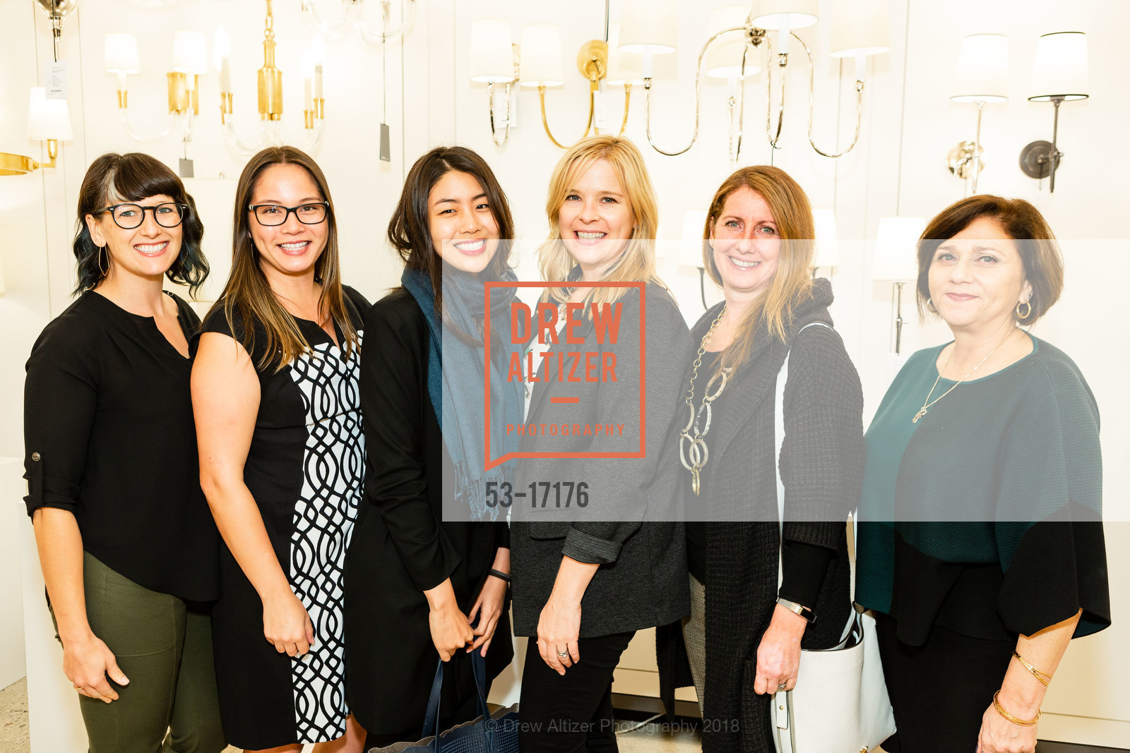 Sarah Puls, Melissa Agnew, Jennifer Cheng, Barbara Acord, Kathleen Navarra, Suzy Safdie, Circa Lighting Showroom Opening, Circa Lighting Showroom. 175 Rhode Island St, October 11th, 2018, Photo #53-17176 Sarah Puls, Melissa Agnew, Jennifer Cheng, Barbara Acord, Kathleen Navarra, Suzy Safdie, Photo #53-17176