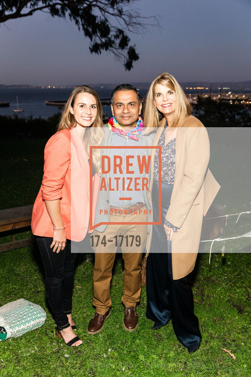 Molly Morrison, Ashwin Gulati, Ann Morrison, Slide Ranch Silver Trowel Gala 2018, General's Residence. 1 Fort Mason, October 11th, 2018, Photo #174-17179 Molly Morrison, Ashwin Gulati, Ann Morrison, Photo #174-17179