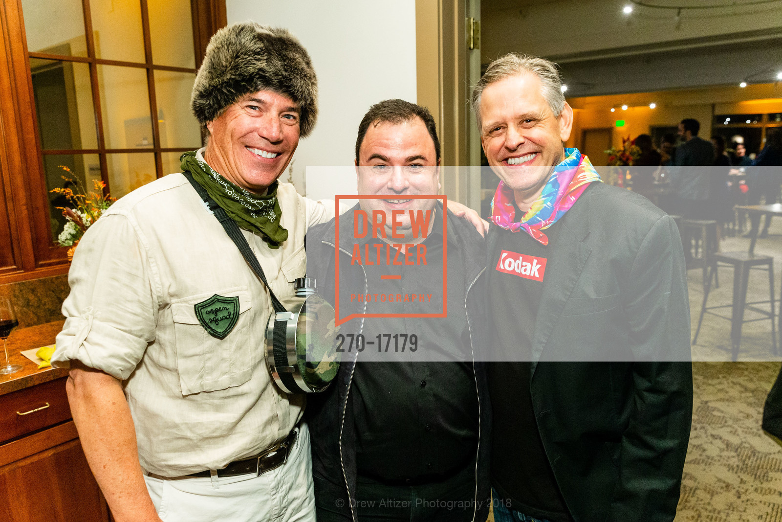 David Flaherty, Richard Gerstein, Jeff Clarke, Slide Ranch Silver Trowel Gala 2018, General's Residence. 1 Fort Mason, October 11th, 2018, Photo #270-17179 David Flaherty, Richard Gerstein, Jeff Clarke, Photo #270-17179