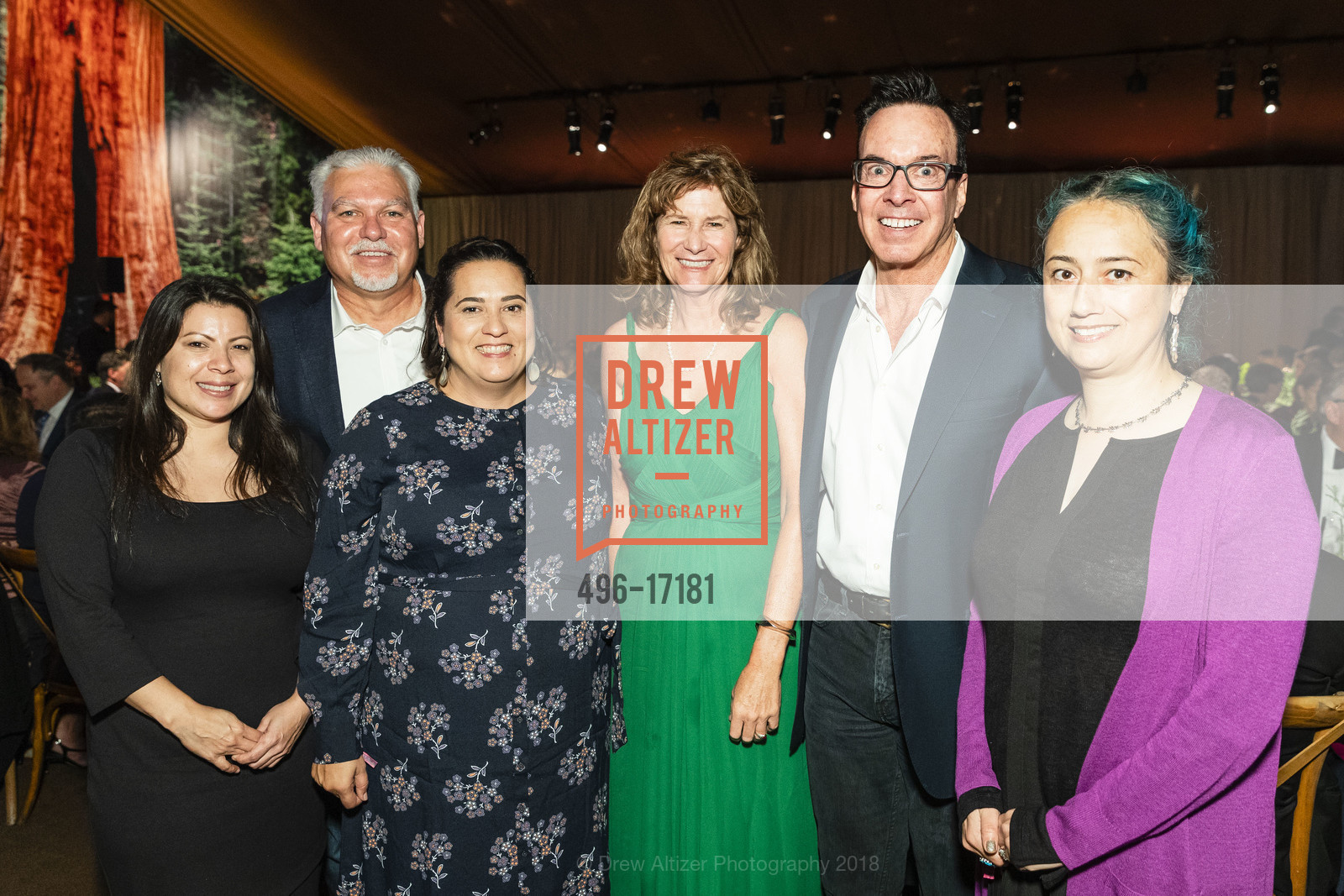 Melissa Elgin, Lawrence Stafford, Lorelle Ross, Caryl Hart, Greg Sarris, Yana Ross, Save the Redwoods League 100th Anniversary Gala 2018, Union Square, October 13th, 2018, Photo #496-17181 Melissa Elgin, Lawrence Stafford, Lorelle Ross, Caryl Hart, Greg Sarris, Yana Ross, Photo #496-17181