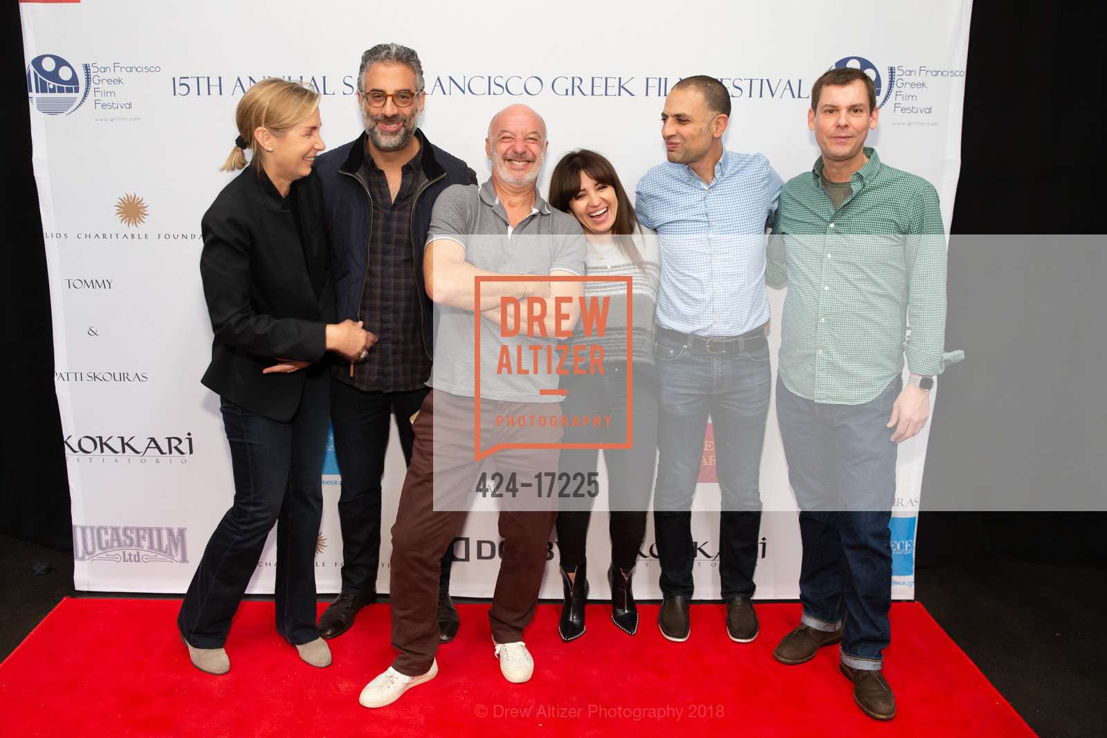 Katherine Petrin, Omar Dajani, Joe-Mari Stratigos, Azar Hashem, Hassounah, Rami Bushnaq, 15th Annual San Francisco Greek Film Festival Closing Night, Dolby Cinema. 1275 Market Street, October 20th, 2018, Photo #424-17225 Katherine Petrin, Omar Dajani, Joe-Mari Stratigos, Azar Hashem, Hassounah, Rami Bushnaq, Photo #424-17225