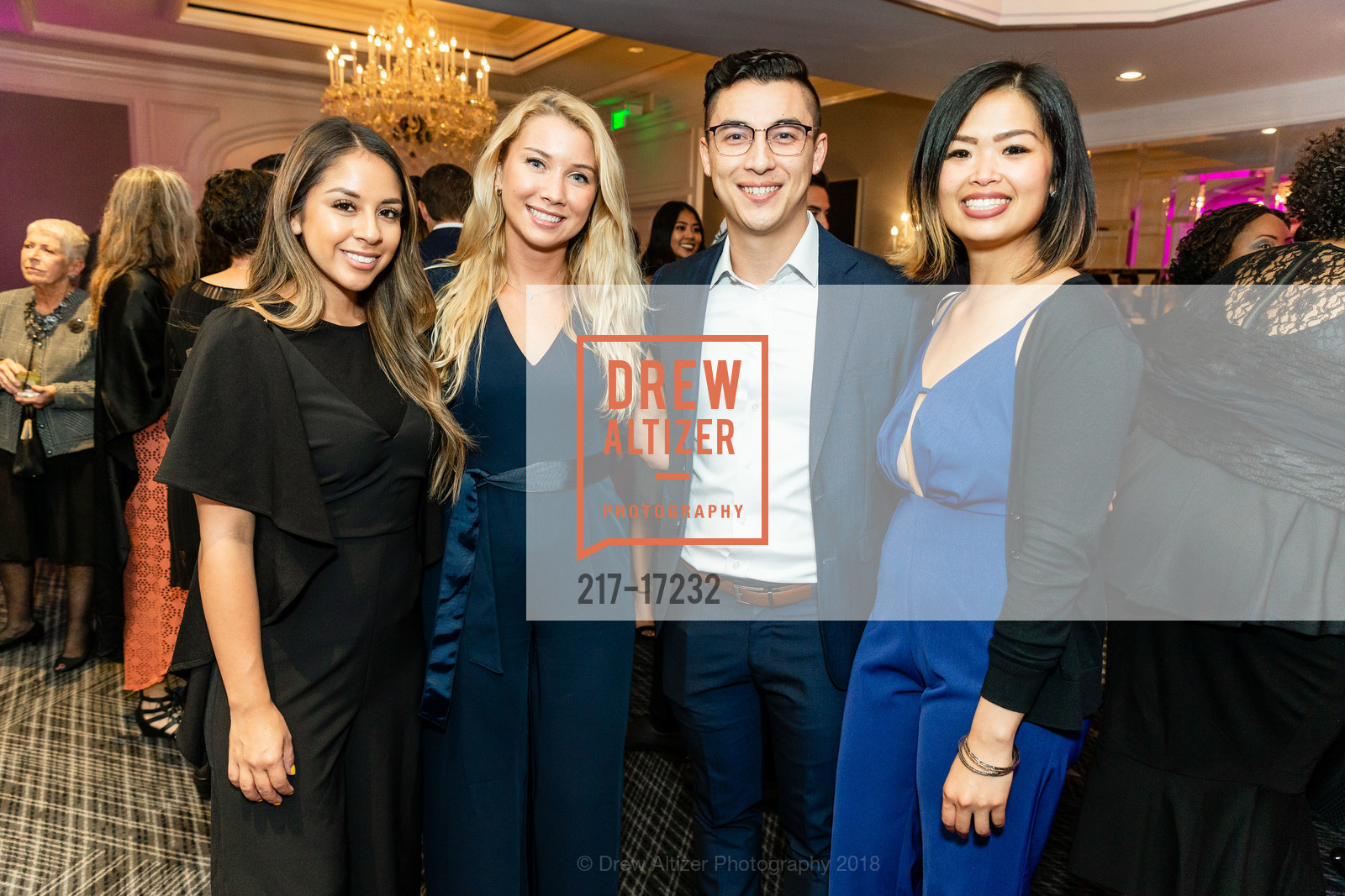 Fabiola Cazare, Anna Millerman, Eric Nedalsky, Thuy Mai, San Francisco Education Fund Gala 2018, Ritz Hotel, October 23rd, 2018, Photo #217-17232 Fabiola Cazare, Anna Millerman, Eric Nedalsky, Thuy Mai, Photo #217-17232