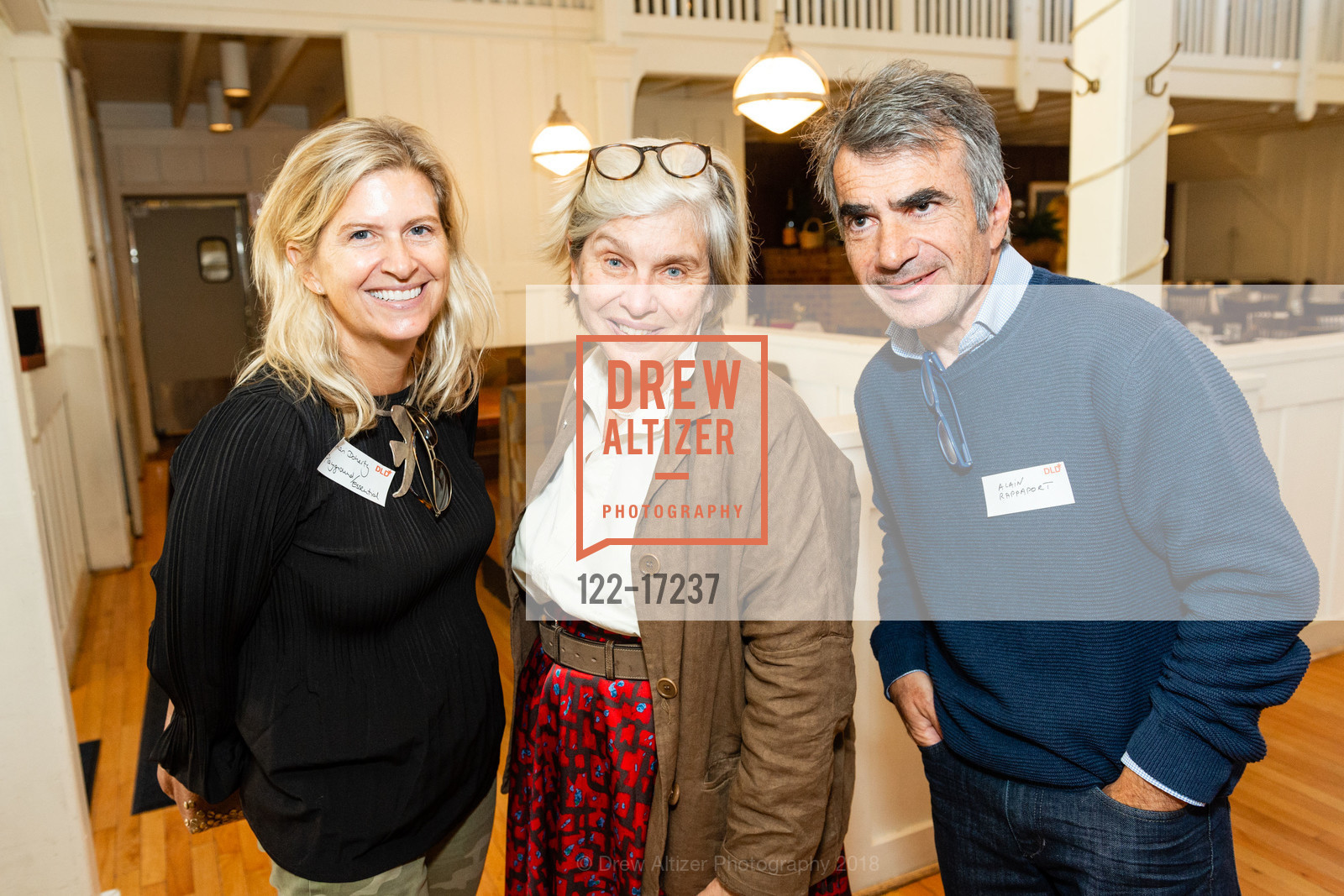 Shari Doherty, Steffi Czerny, Alain Rappaport, DLD Lunch Palo Alto 2018, MacArthur Park. 27 University Ave, October 24th, 2018, Photo #122-17237 Shari Doherty, Steffi Czerny, Alain Rappaport, Photo #122-17237