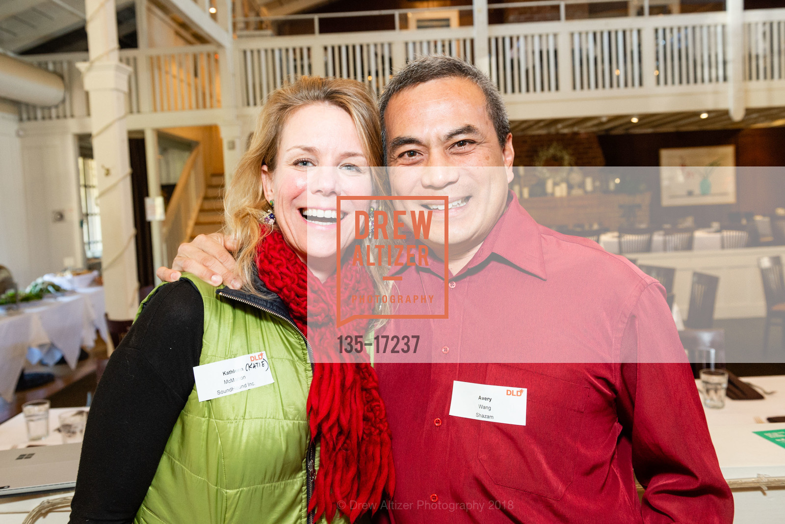 Kathleen McMahon, Avery Wang, DLD Lunch Palo Alto 2018, MacArthur Park. 27 University Ave, October 24th, 2018, Photo #135-17237 Kathleen McMahon, Avery Wang, Photo #135-17237