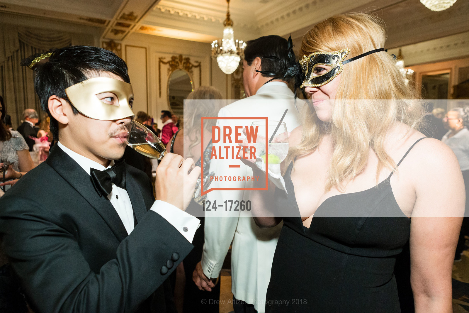 Adrian Duong, Katie Aspell, The Arthritis Foundation's Bone Bash 2018 An Evening in Disguise, Palace Hotel. 2 New Montgomery St, October 27th, 2018, Photo #124-17260 Adrian Duong, Katie Aspell, Photo #124-17260