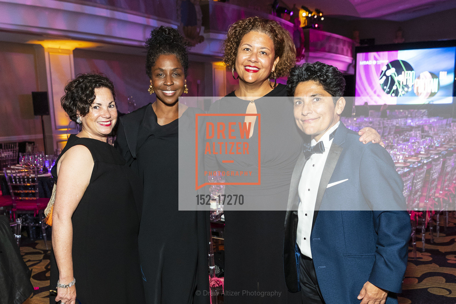Jennifer Brody, Lorna Simpson, Elizabeth Alexander, Rosio Alvarez, MoAD's Afropolitan Ball 2018, Fairmont Hotel, Photo #152-17270 Jennifer Brody, Lorna Simpson, Elizabeth Alexander, Rosio Alvarez, Photo #152-17270
