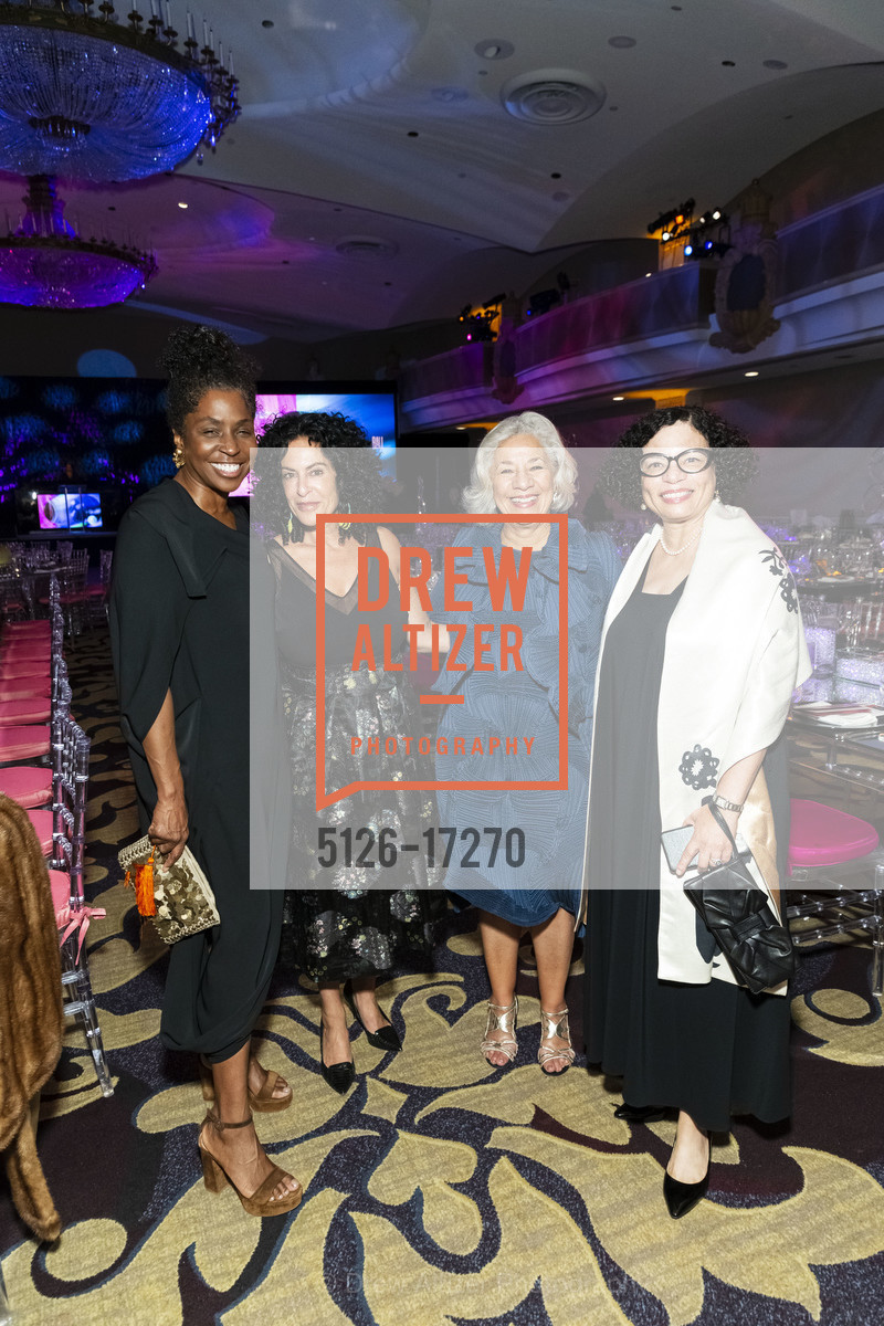 Lorna Simpson, Michele Elam, Peggy Forbes, Lava Thomas, MoAD's Afropolitan Ball 2018, Fairmont Hotel, Photo #5126-17270 Lorna Simpson, Michele Elam, Peggy Forbes, Lava Thomas, Photo #5126-17270