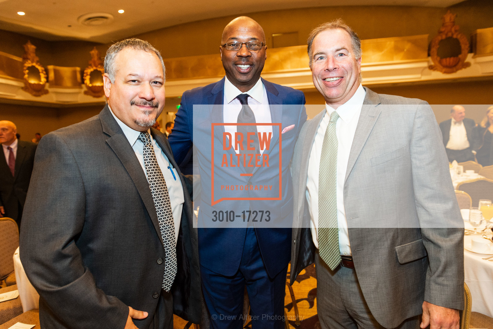 Emilio Cruz, Ryan Brooks, Lou Corella, Willie Brown Institute Breakfast Club 2018, Fairmont Hotel, Photo #3010-17273 Emilio Cruz, Ryan Brooks, Lou Corella, Photo #3010-17273