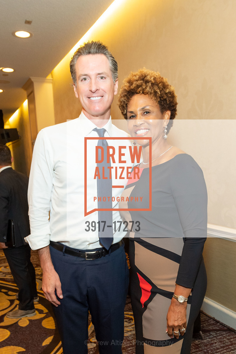 Gavin Newsom, Regina Evans Jarrett, Willie Brown Institute Breakfast Club 2018, Fairmont Hotel, Photo #3917-17273 Gavin Newsom, Regina Evans Jarrett, Photo #3917-17273