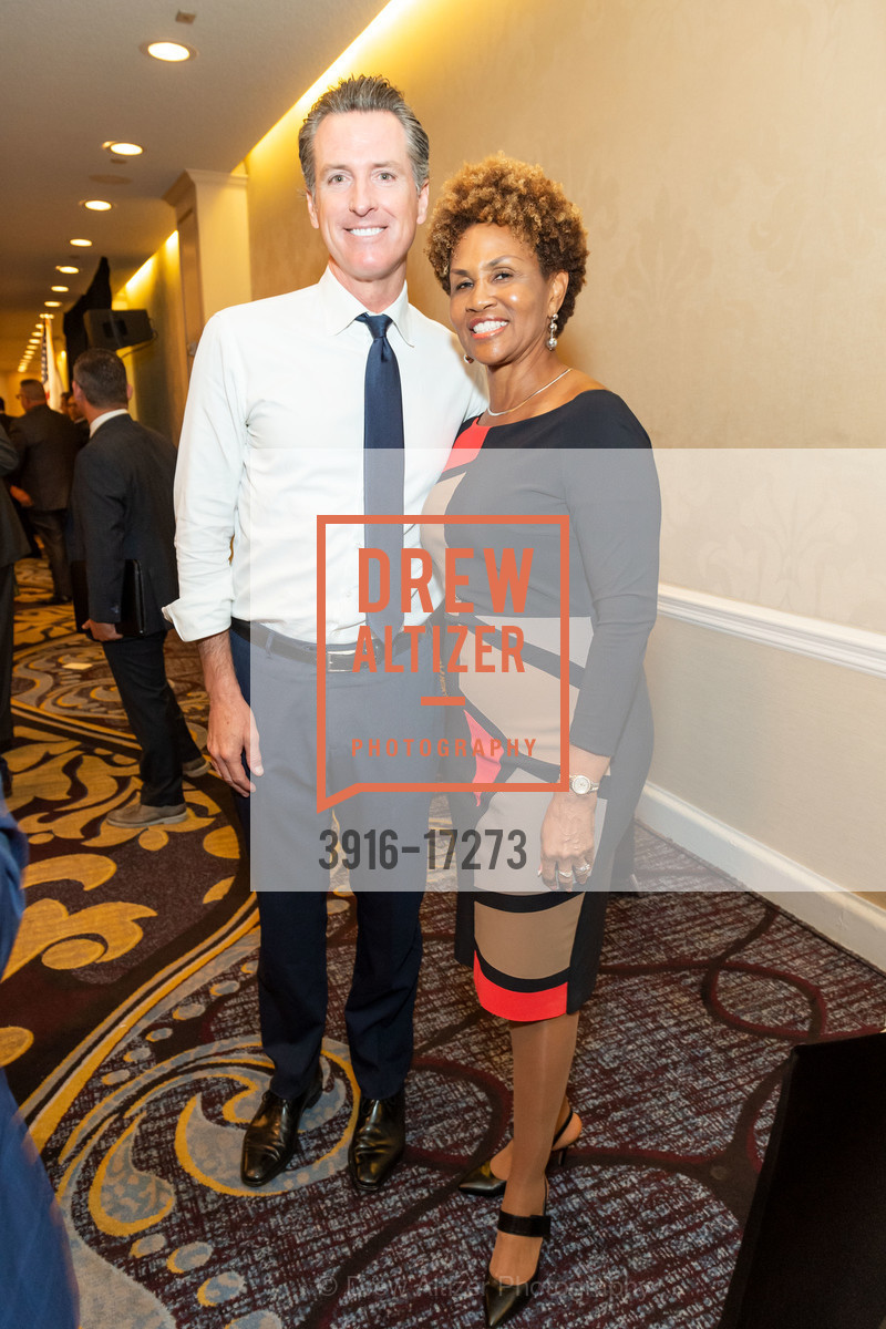 Gavin Newsom, Regina Evans Jarrett, Willie Brown Institute Breakfast Club 2018, Fairmont Hotel, Photo #3916-17273 Gavin Newsom, Regina Evans Jarrett, Photo #3916-17273