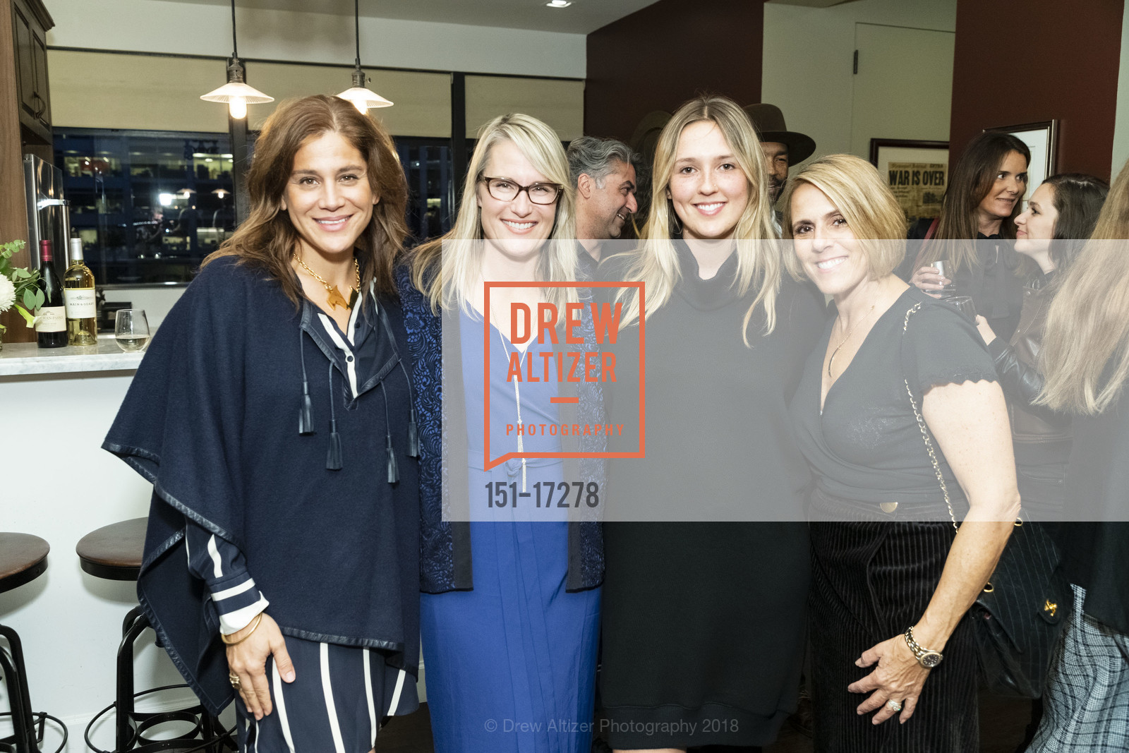 Elizabeth Wellborn, J'Amy Tarr, Sydney Bravery, Luanne Sanders Bradley, San Francisco Magazine's Editor-in-Chief Reception: Jason Sheeler, The Newhall Nest, 11th Floor Penthouse. 260 California, October 30th, 2018, Photo #151-17278 Elizabeth Wellborn, J'Amy Tarr, Sydney Bravery, Luanne Sanders Bradley, Photo #151-17278