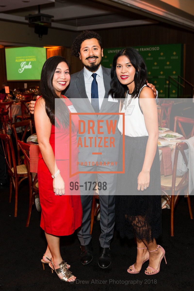 Sandra Jimenez, Ryan Suarez, Ria Fresnoza, USF Alumni Awards Gala 2018, USF Campus, McLaren Complex. 2130 Fulton Street, November 3rd, 2018, Photo #96-17298 Sandra Jimenez, Ryan Suarez, Ria Fresnoza, Photo #96-17298