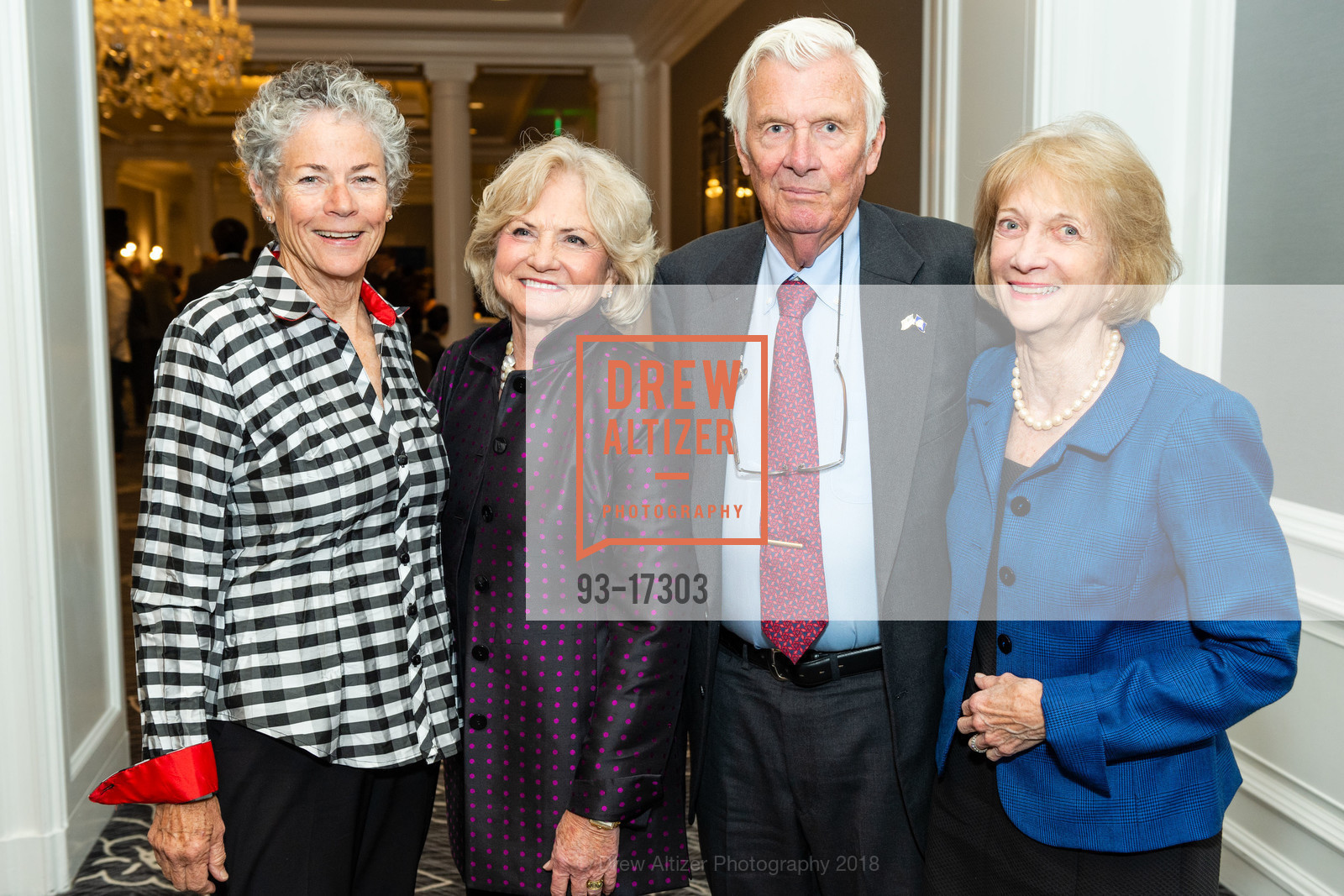 Ann Cameron, Kiki Pescatello, William Hynes, Lander Hynes, ARCS Scholar Awards Celebration 2018, Ritz Carlton Hotel. 600 Stockton Street, November 7th, 2018, Photo #93-17303 Ann Cameron, Kiki Pescatello, William Hynes, Lander Hynes, Photo #93-17303