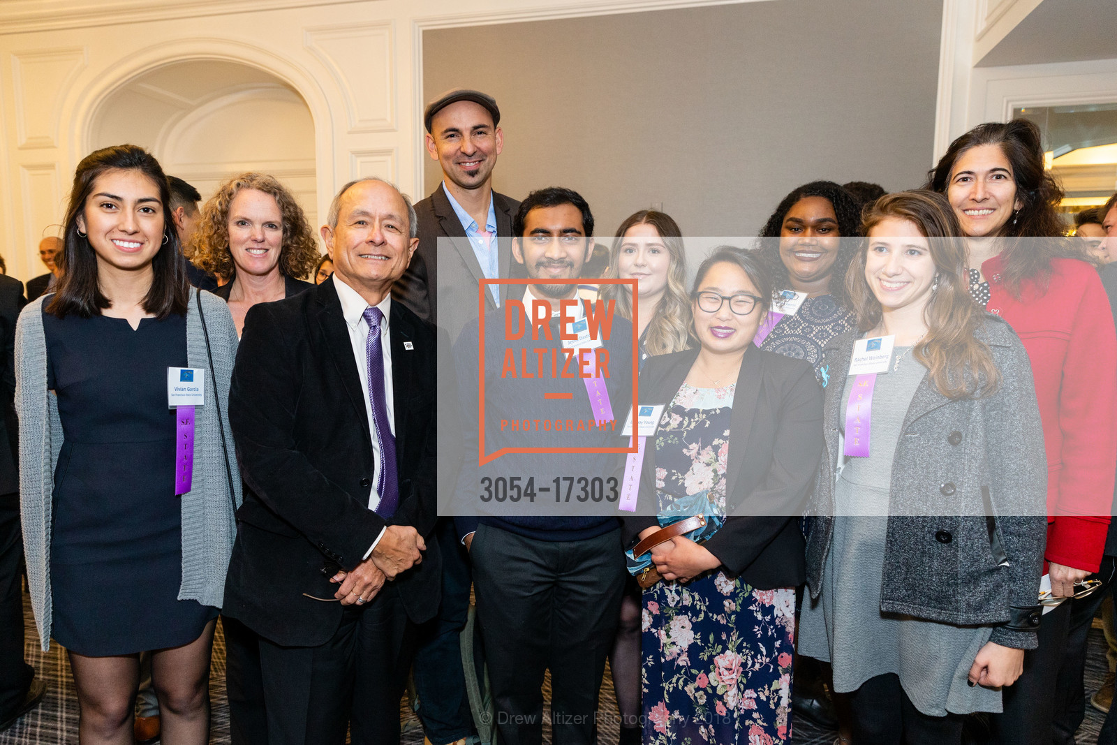 Vivian Garcia, Alison Sanders, Les Wong, Jeshu Dastidar, Dasha Zaytseva, Lindsay Young, Destinee Lanns, Rachel Weinberg, ARCS Scholar Awards Celebration 2018, Ritz Carlton Hotel. 600 Stockton Street, November 7th, 2018, Photo #3054-17303 Vivian Garcia, Alison Sanders, Les Wong, Jeshu Dastidar, Dasha Zaytseva, Lindsay Young, Destinee Lanns, Rachel Weinberg, Photo #3054-17303