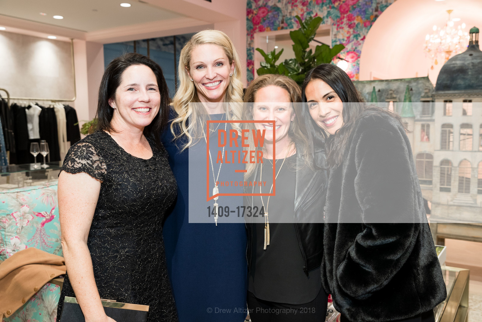 Christine Gaber, Kim French, Jeanine Smalley, Melissa Durkee, M by Maggie Rizer Grand Opening Friends & Family Reception, Bishop Ranch. 2600 Camino Ramon, November 7th, 2018, Photo #1409-17324 Christine Gaber, Kim French, Jeanine Smalley, Melissa Durkee, Photo #1409-17324