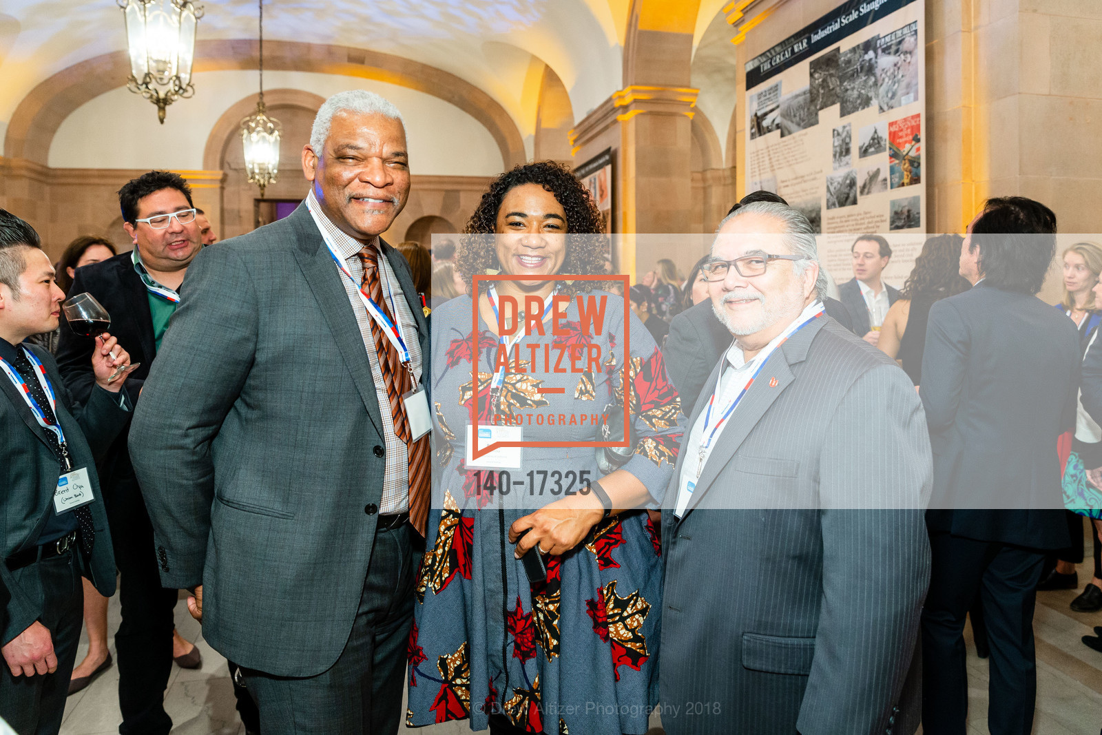 Julius Robinson, Brandy Petricka, Richard Chacone, Excellence In Business Awards (Ebbies) hosted by the SF Chamber of Commerce, Herbst Theater. 401 Van Ness Ave, November 7th, 2018, Photo #140-17325 Julius Robinson, Brandy Petricka, Richard Chacone, Photo #140-17325