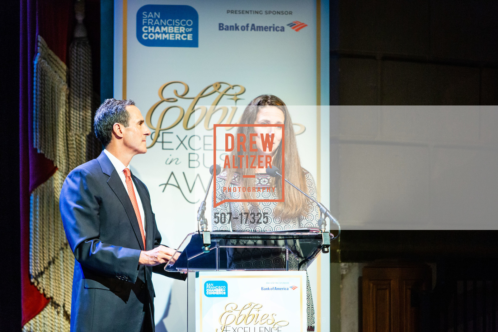 Richard Leider, Allison Realph, Excellence In Business Awards (Ebbies) hosted by the SF Chamber of Commerce, Herbst Theater. 401 Van Ness Ave, November 7th, 2018, Photo #507-17325 Richard Leider, Allison Realph, Photo #507-17325