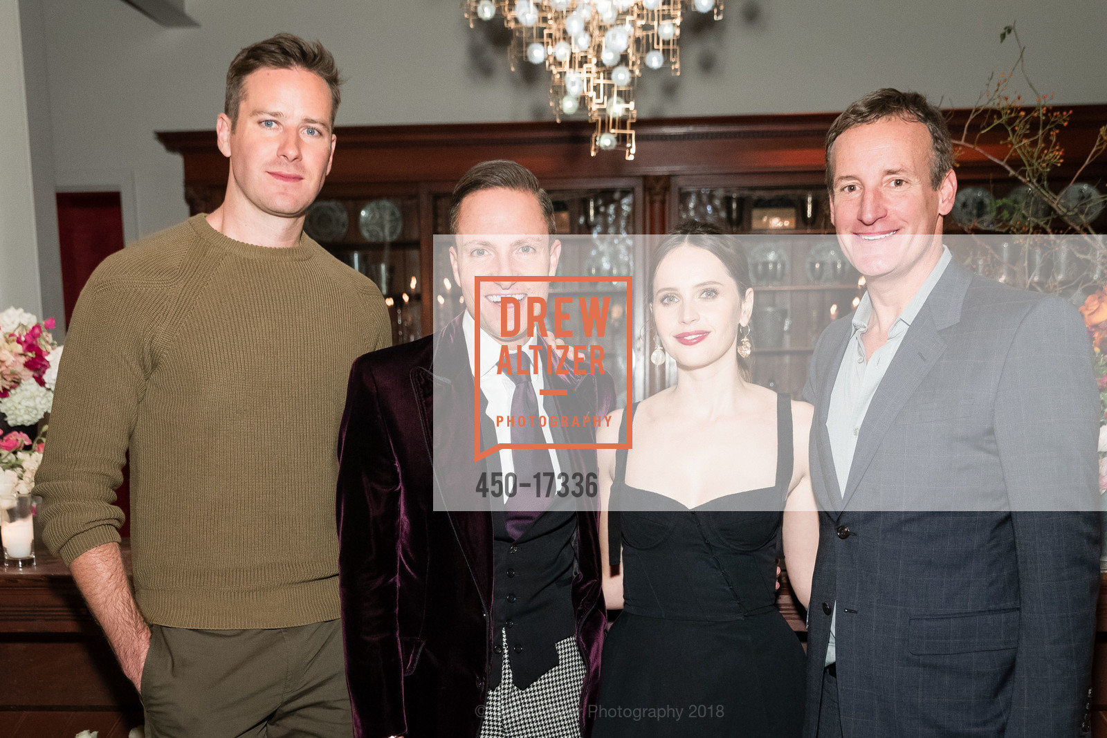 Armie Hammer with Ken Fulk, Felicity Jones and Todd Traina