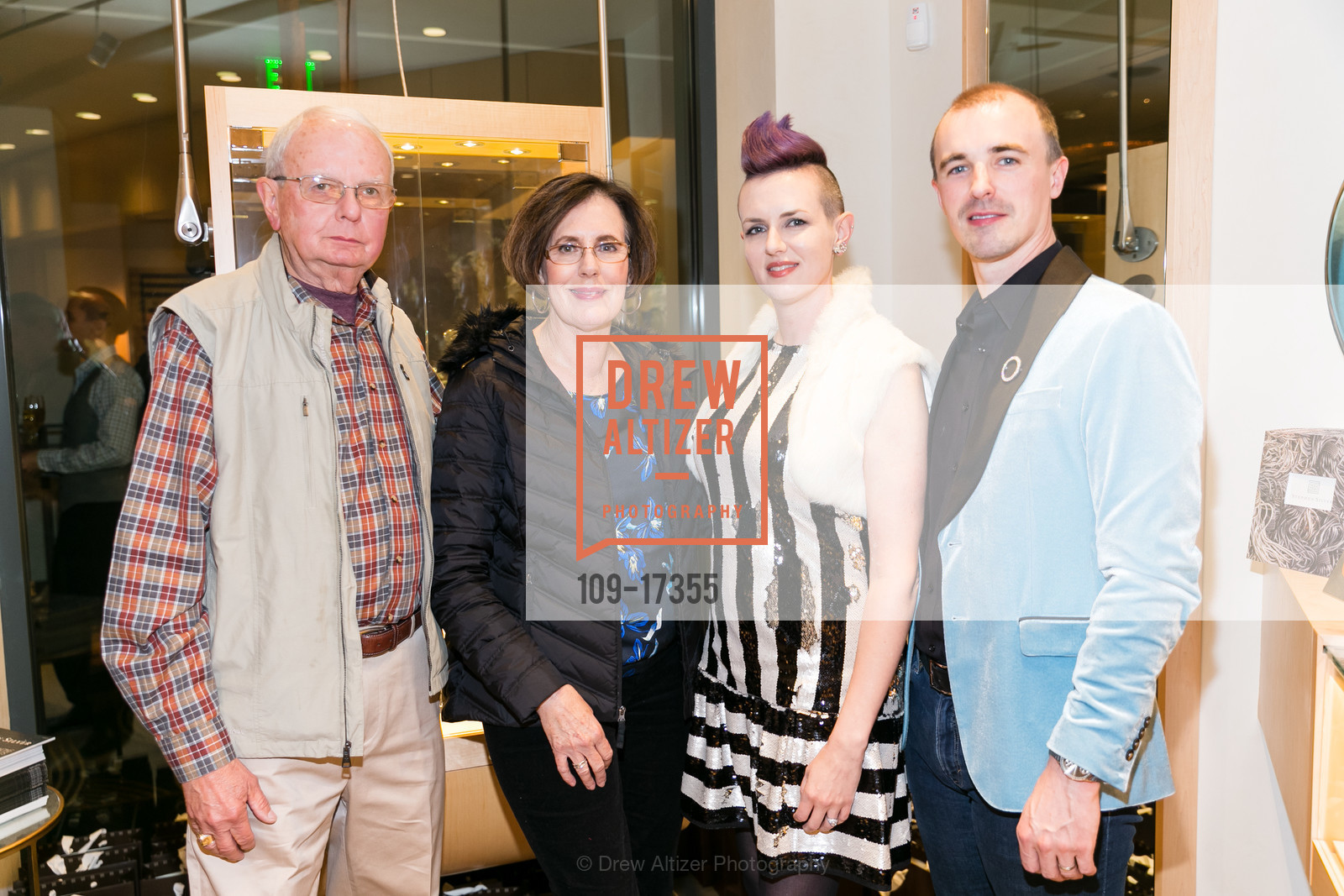 Tom Armstrong, Ruby Lane Armstrong, Cynthia Chaplin, Henry Chaplin, Stephen Silver Boutique Anniversary Celebration 2018, Rosewood Sandhill. 2825 Sand Hill Rd, Photo #109-17355 Tom Armstrong, Ruby Lane Armstrong, Cynthia Chaplin, Henry Chaplin, Photo #109-17355
