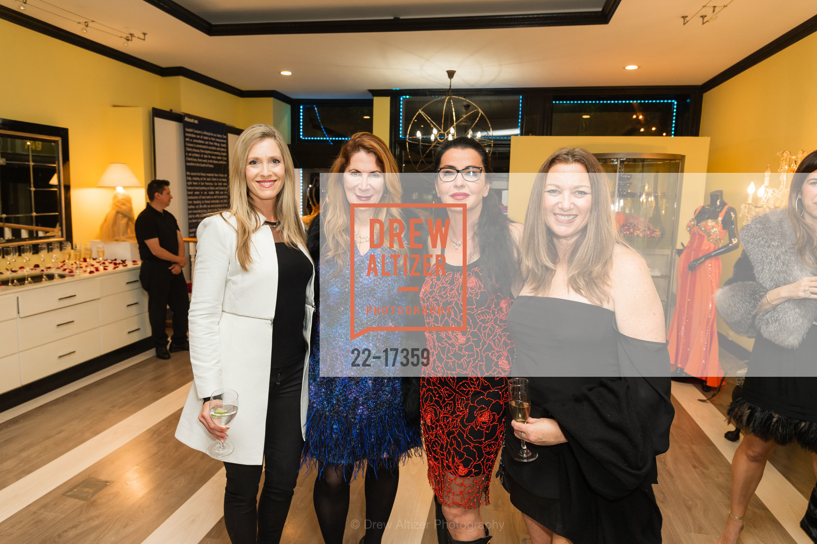 Rochelle Lacey, Patricia Ferrin Loucks, Azadeh Riaz, Carrie Marz, Azadeh Celebrates 2019 SF Ballet Gala Chair & Opening Committee, Azadeh Couture. 749 Bridgeway, Photo #22-17359 Rochelle Lacey, Patricia Ferrin Loucks, Azadeh Riaz, Carrie Marz, Photo #22-17359
