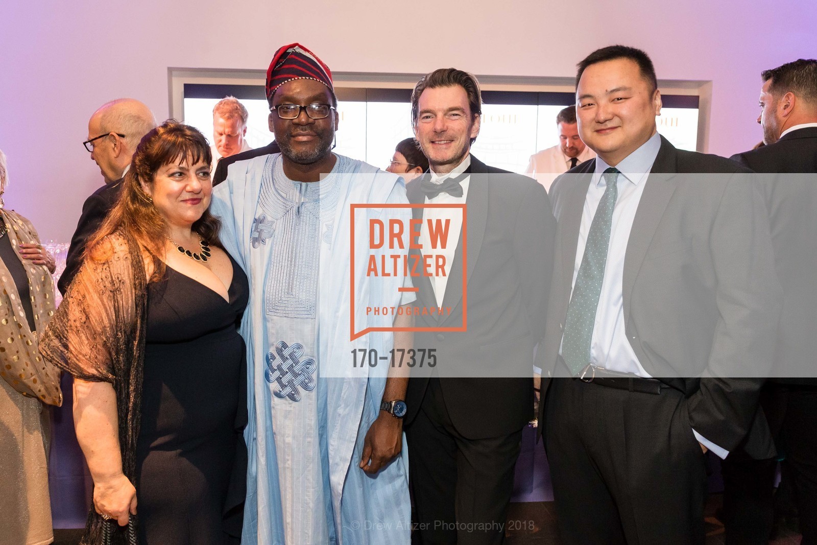 Rachelle Axel, Steve Ayorinde, Patrick Liljegren, Xi Song, World Cities Cultural Summit Gala Dinner, de Young Museum, November 15th, 2018, Photo #170-17375 Rachelle Axel, Steve Ayorinde, Patrick Liljegren, Xi Song, Photo #170-17375