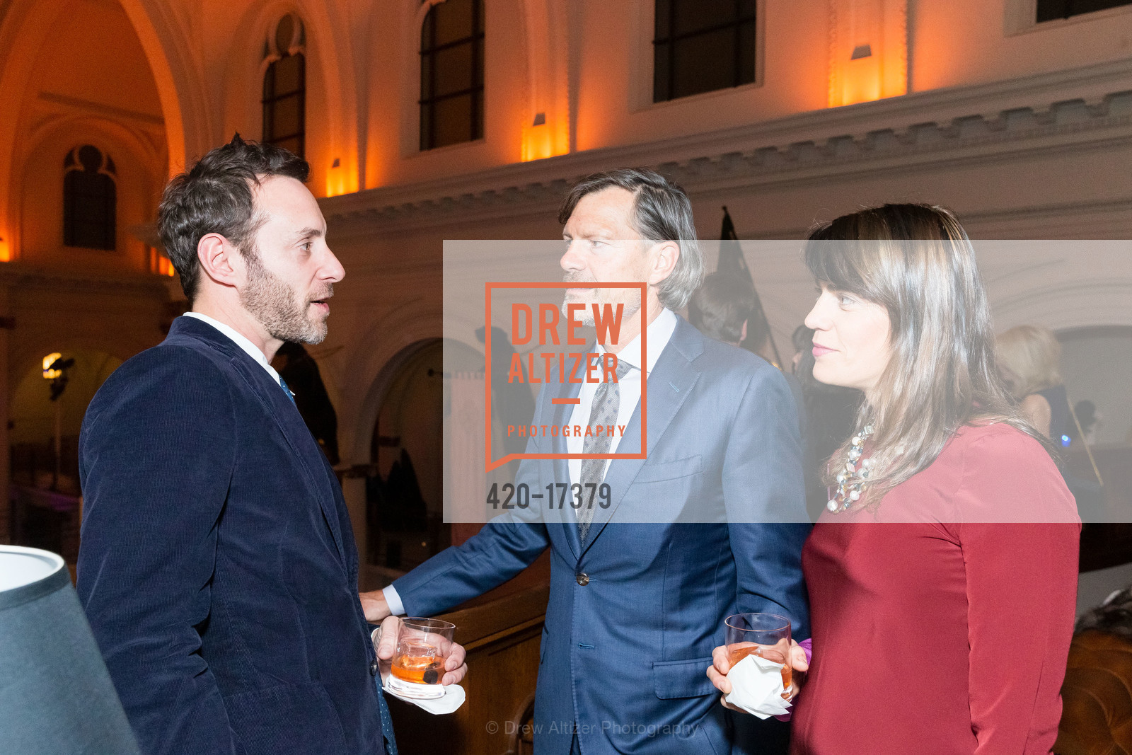 Aaron Vermut, Jeff Ubben, Adriana Lopez Vermut, ACT's Fall Celebration Welcoming Pam MacKinnon and Jennifer Bielstein to ACT and SF 2018, Saint Joseph's Arts Society. 1401 Howard St, Photo #420-17379 Aaron Vermut, Jeff Ubben, Adriana Lopez Vermut, Photo #420-17379