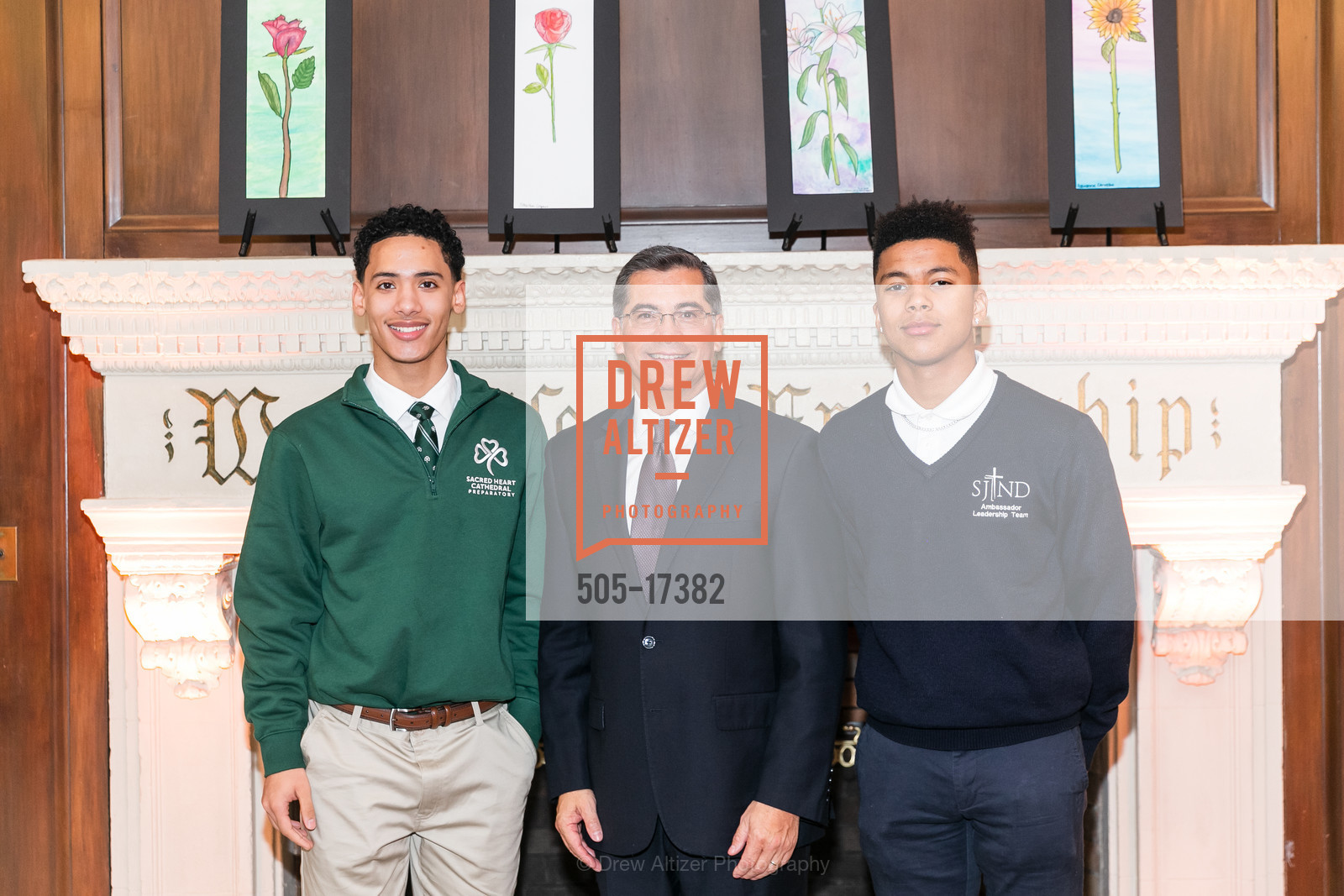 Samir Hooker, Xavier Becerra, Eric Greer, Bay Scholars Thanksgiving Luncheon 2018, Julia Morgan Ballroom. 465 California Street, Photo #505-17382 Samir Hooker, Xavier Becerra, Eric Greer, Photo #505-17382