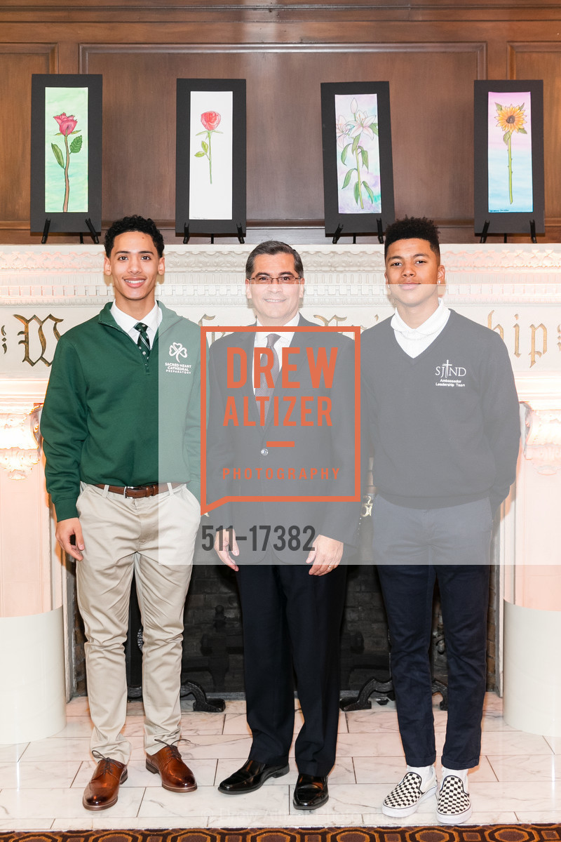 Samir Hooker, Xavier Becerra, Eric Greer, Bay Scholars Thanksgiving Luncheon 2018, Julia Morgan Ballroom. 465 California Street, Photo #511-17382 Samir Hooker, Xavier Becerra, Eric Greer, Photo #511-17382