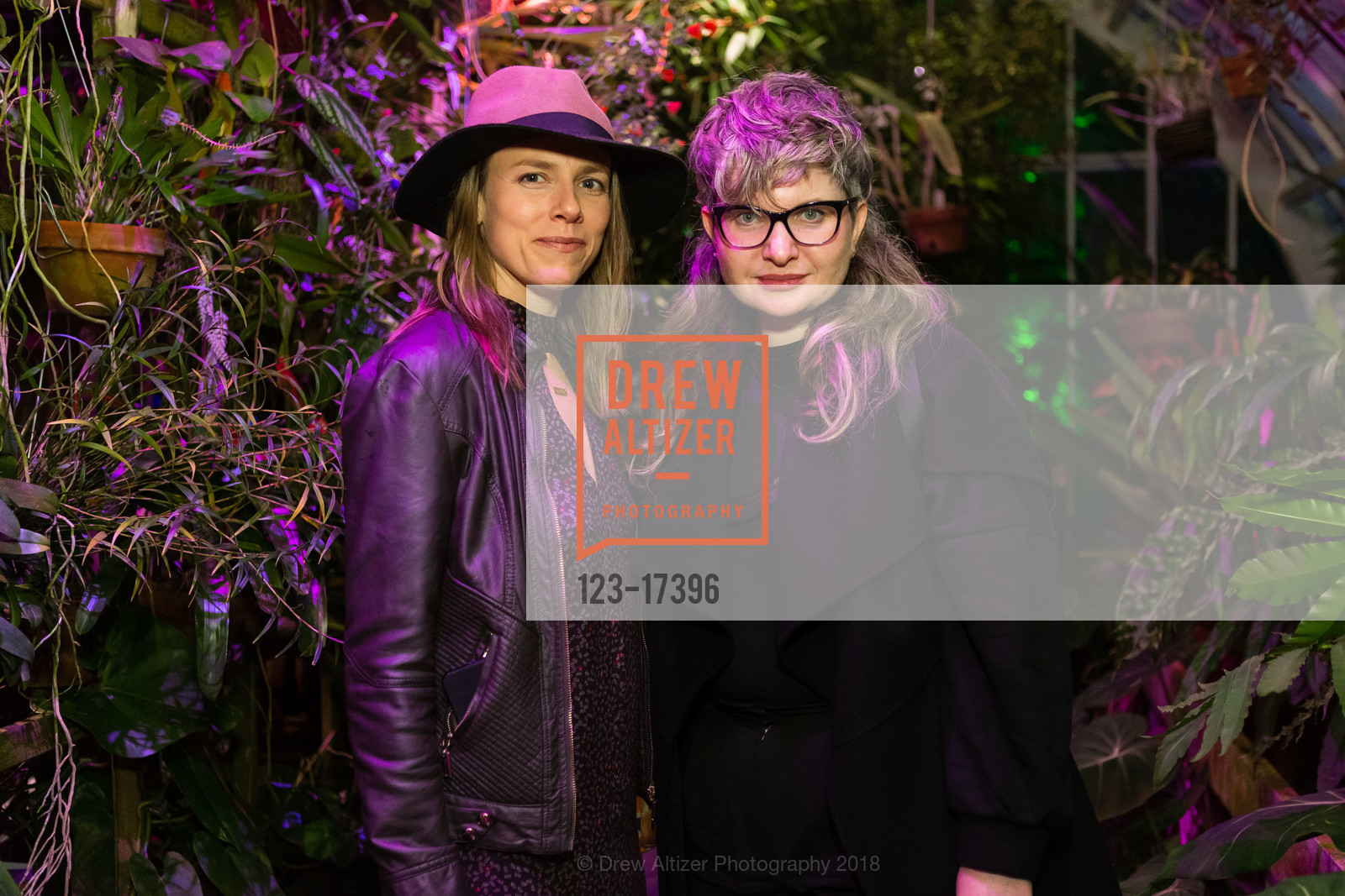 Erin Hagan, Yana Ronin, Conservatory of Flowers Night Bloom Preview Night, Conservatory of Flowers. 100 John F Kennedy Drive, November 30th, 2018, Photo #123-17396 Erin Hagan, Yana Ronin, Photo #123-17396