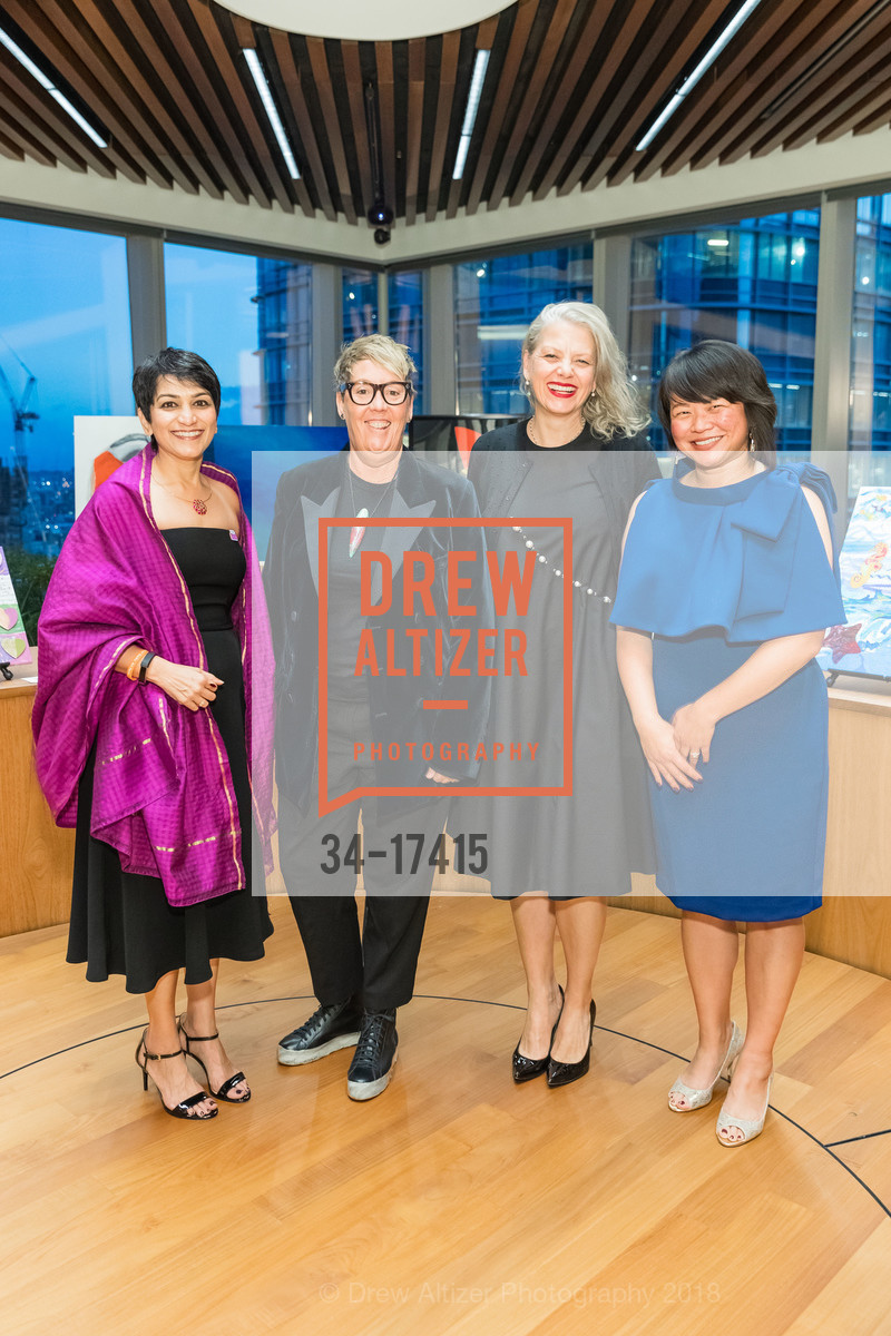 Purvi Shah, Kori Rae, Catharine Clark, Suzanne Yau, Kids & Art Foundation's 10th Anniversary Celebrating Art and Life, Salesforce Tower, 30th Floor. 415 Mission Street, December 1st, 2018, Photo #34-17415 Purvi Shah, Kori Rae, Catharine Clark, Suzanne Yau, Photo #34-17415