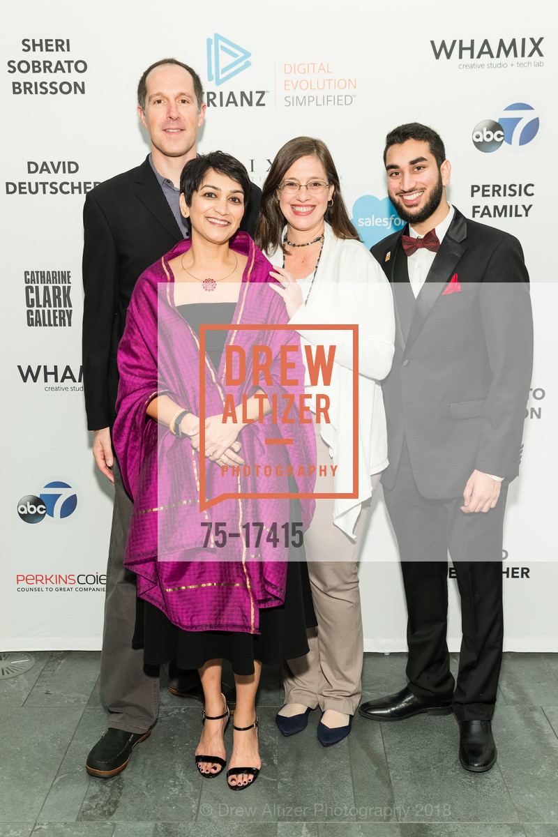 Eric Tabellion, Purvi Shah, Renata Tabellion, Arjun Shah, Kids & Art Foundation's 10th Anniversary Celebrating Art and Life, Salesforce Tower, 30th Floor. 415 Mission Street, December 1st, 2018, Photo #75-17415 Eric Tabellion, Purvi Shah, Renata Tabellion, Arjun Shah, Photo #75-17415